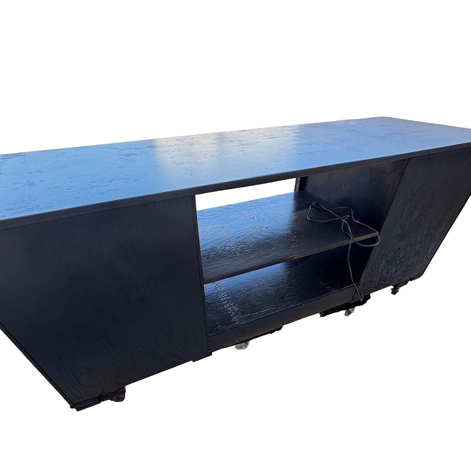 Mid-century James Mont Style Carved Media Credenza Stereo Cabinet For Sale 5