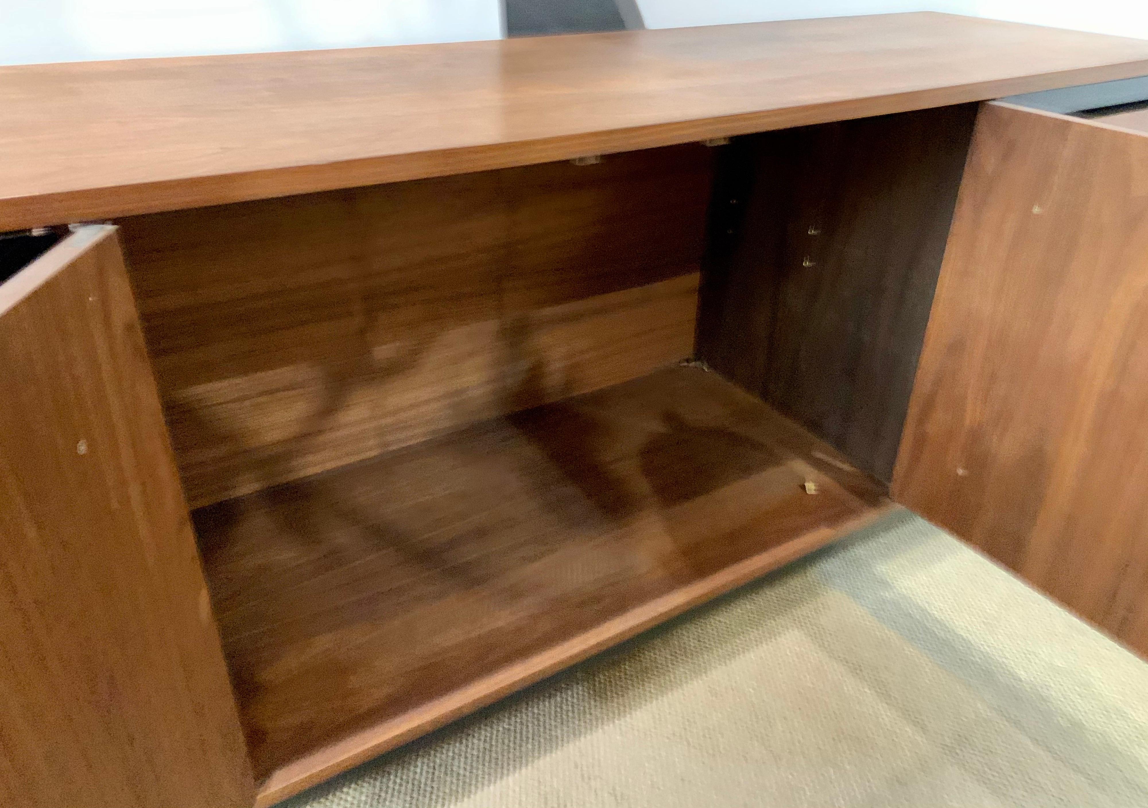 Mid Century James Mont Style Walnut Five Door Sideboard Credenza 2