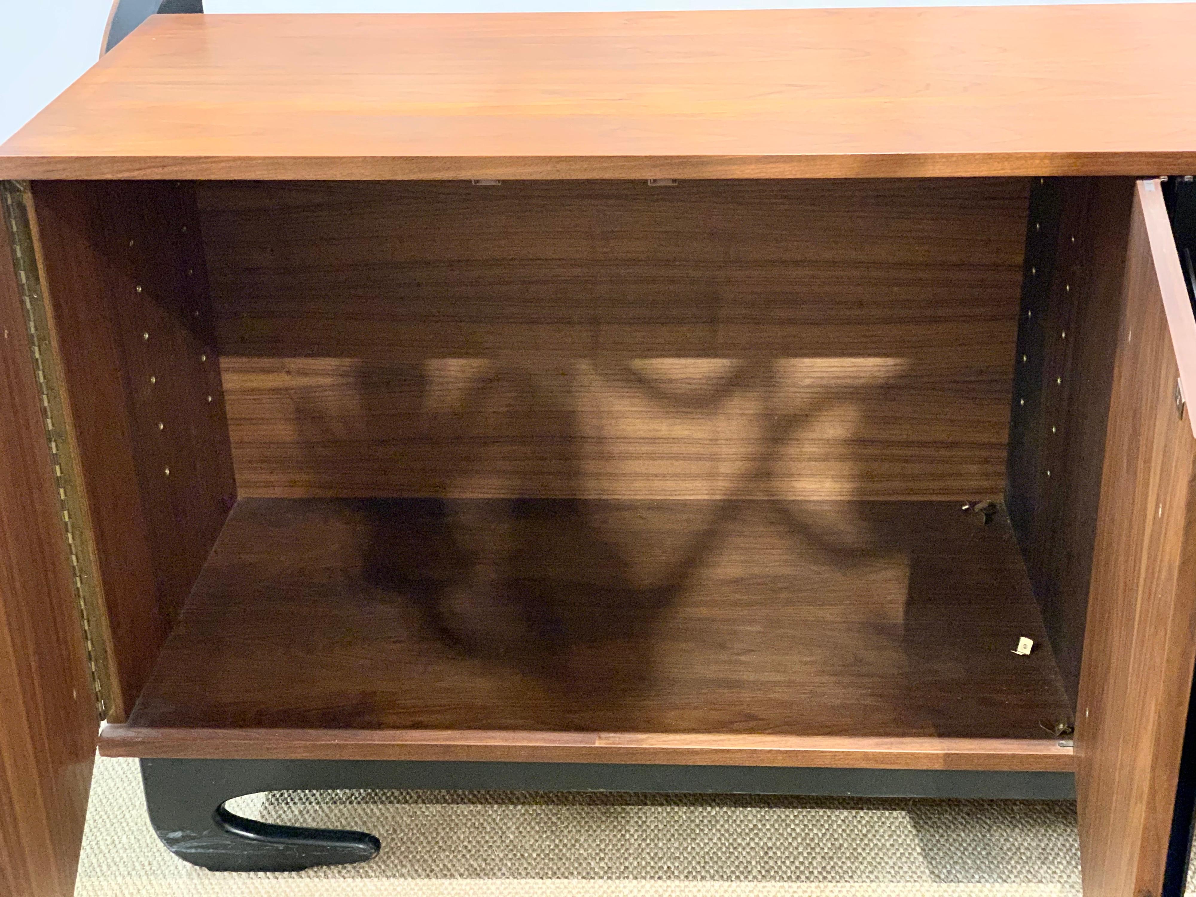 Mid Century James Mont Style Walnut Five Door Sideboard Credenza 3