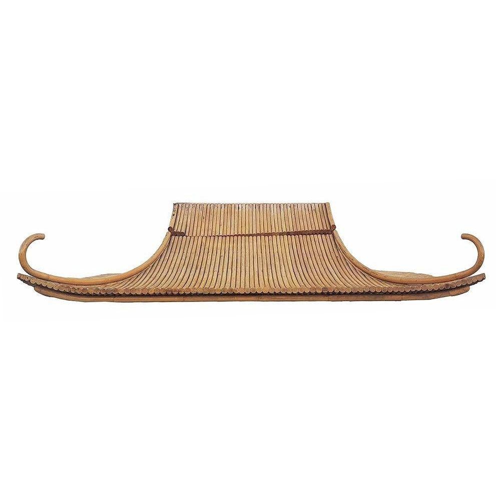 Bar ad angolo in rattan impilato di metà secolo in stile James Mount con tetto in Xie Shan asiatico in vendita 5