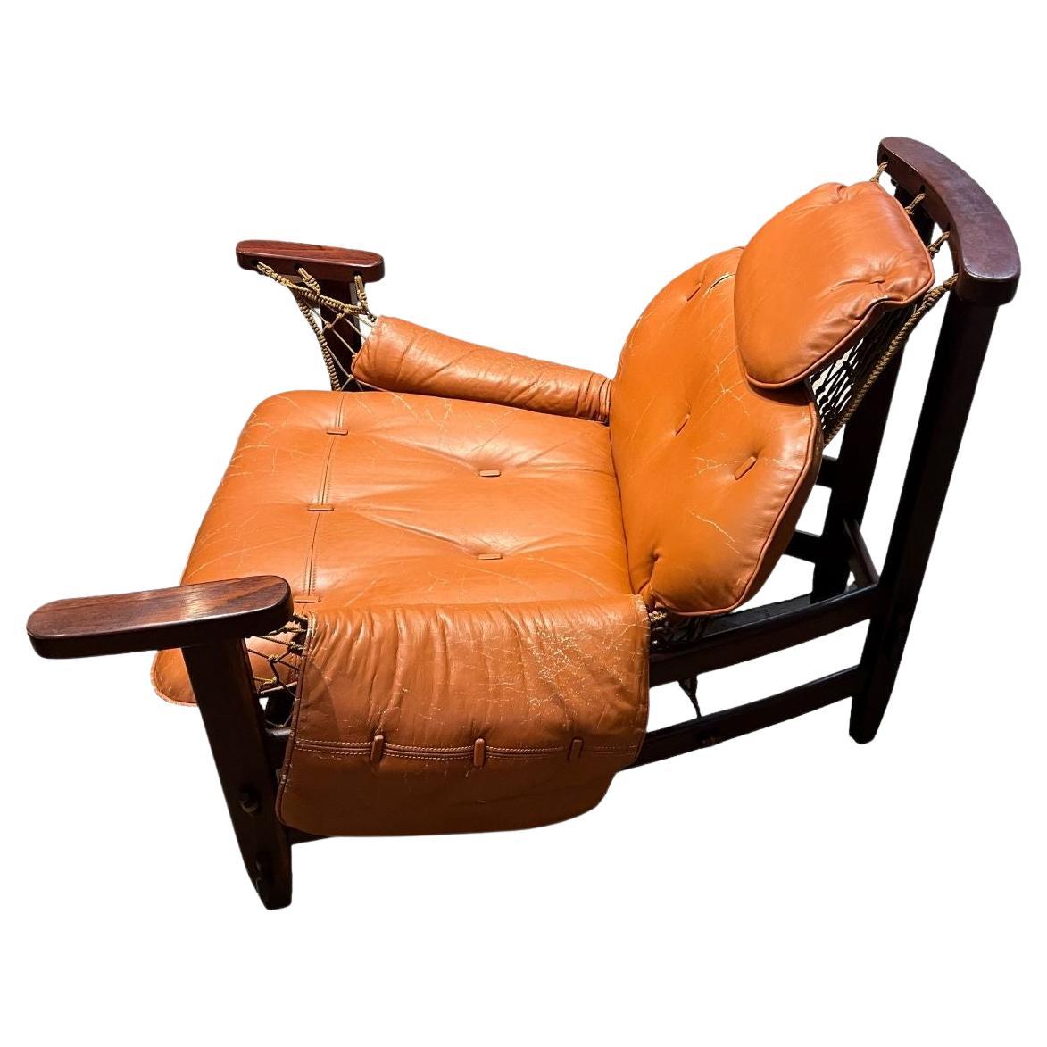 Mid-Century "Jangada" Armchair And Ottoman by Designer Jean Gillon, 1960s Brazil