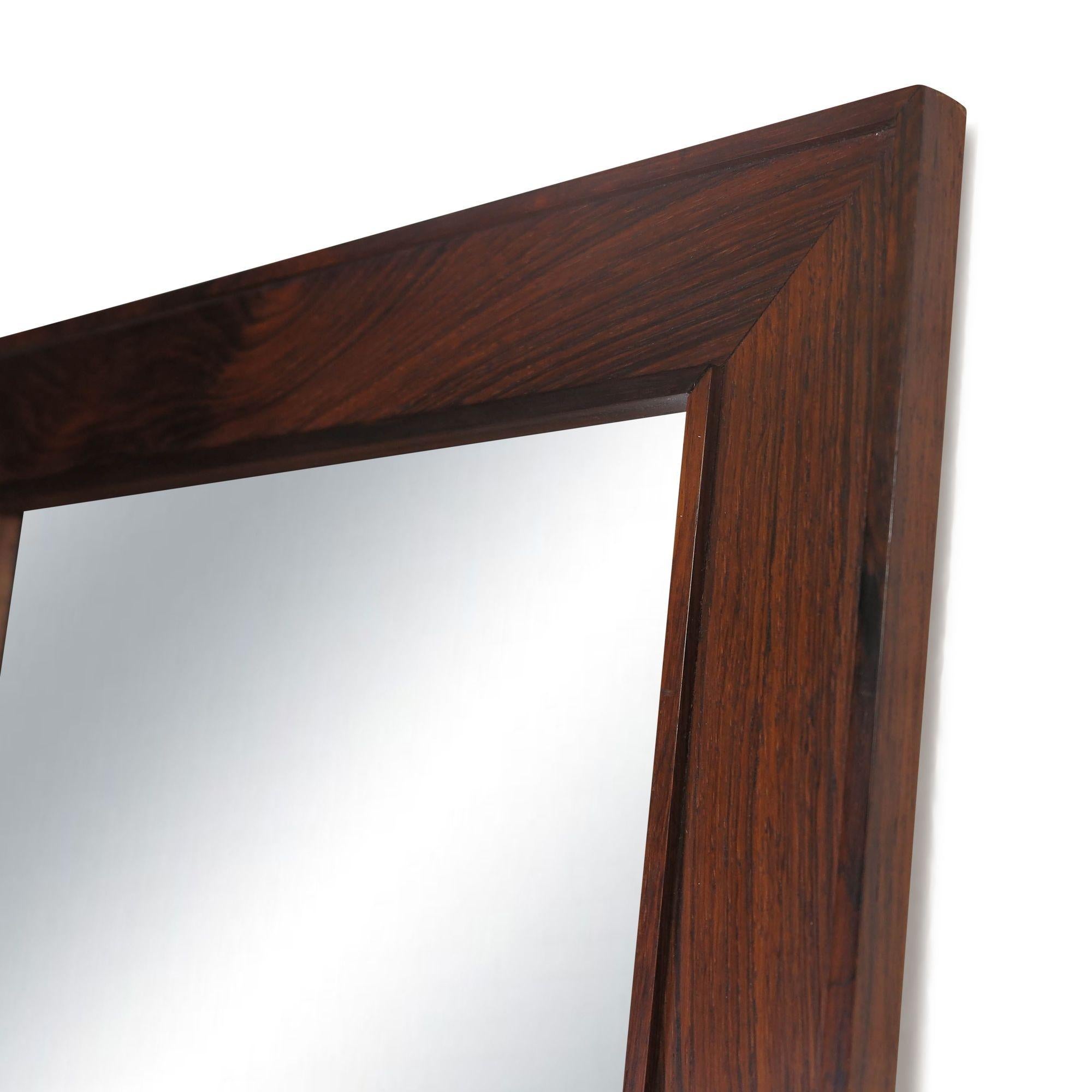 Oiled Mid-century Jansen Spejle Danish Rosewood Mirror For Sale