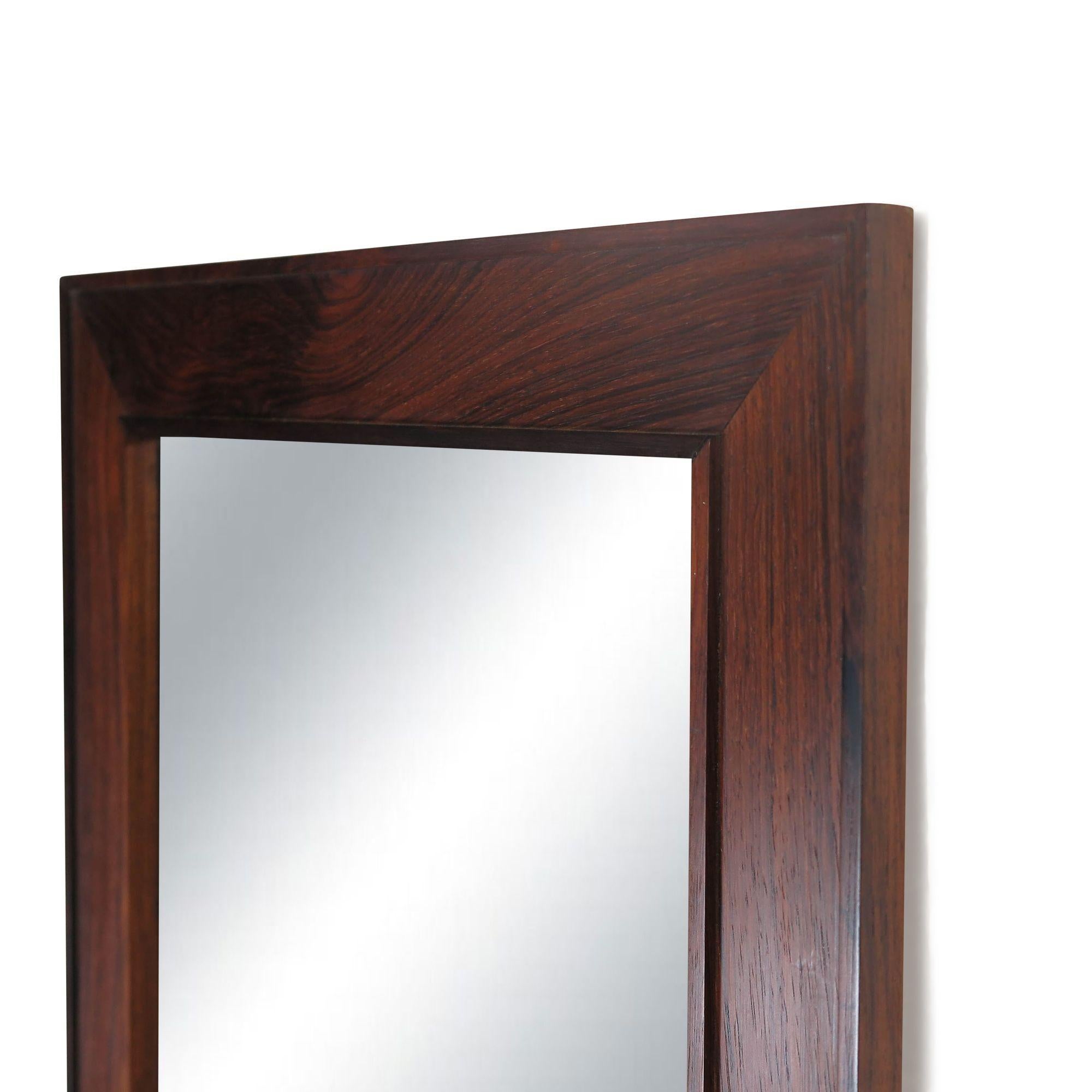 Mid-century Jansen Spejle Danish Rosewood Mirror In Excellent Condition For Sale In Oakland, CA