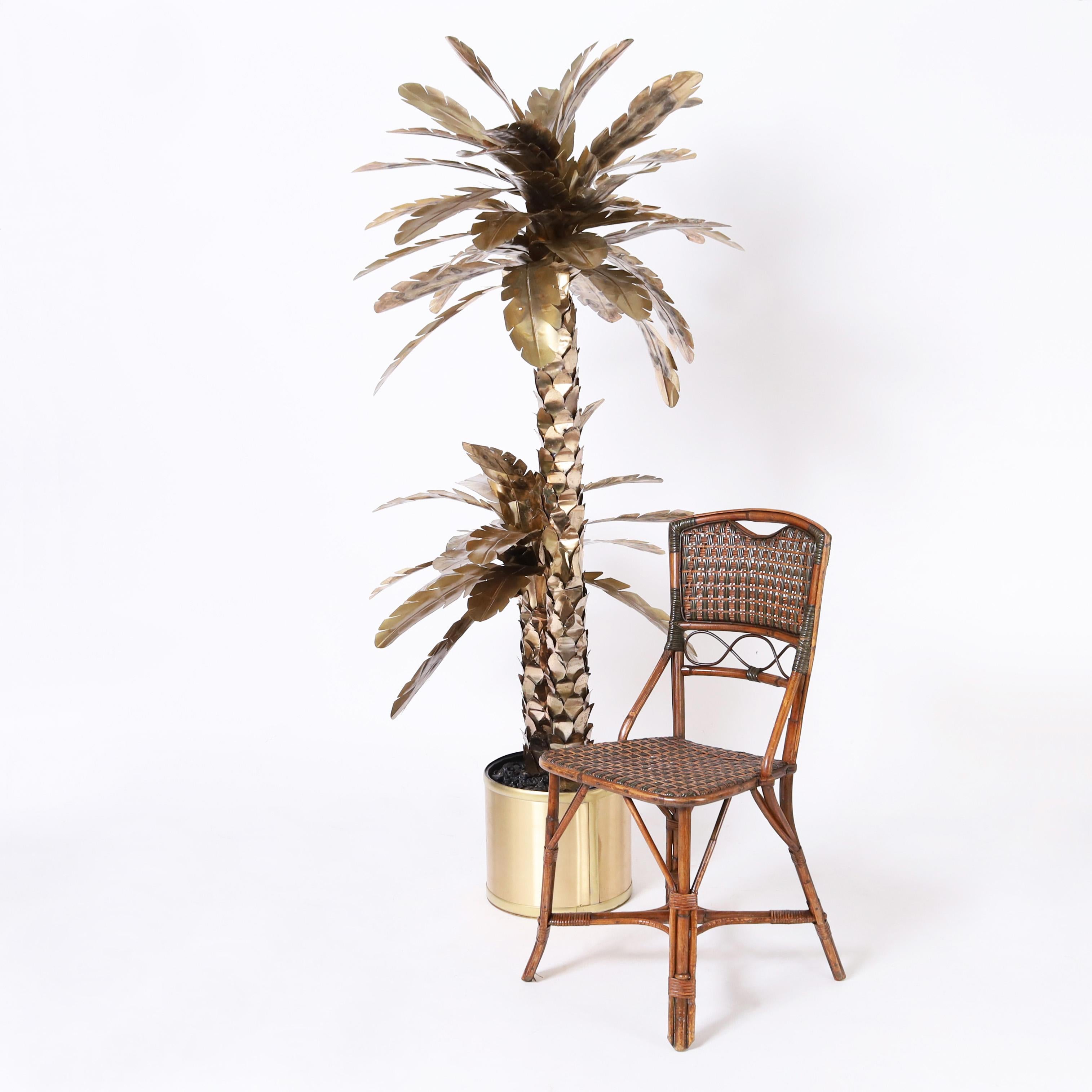Mid Century Jansen Style Metal Palm Tree Sculpture For Sale 3