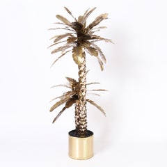 Mid Century Jansen Style Metal Palm Tree Sculpture