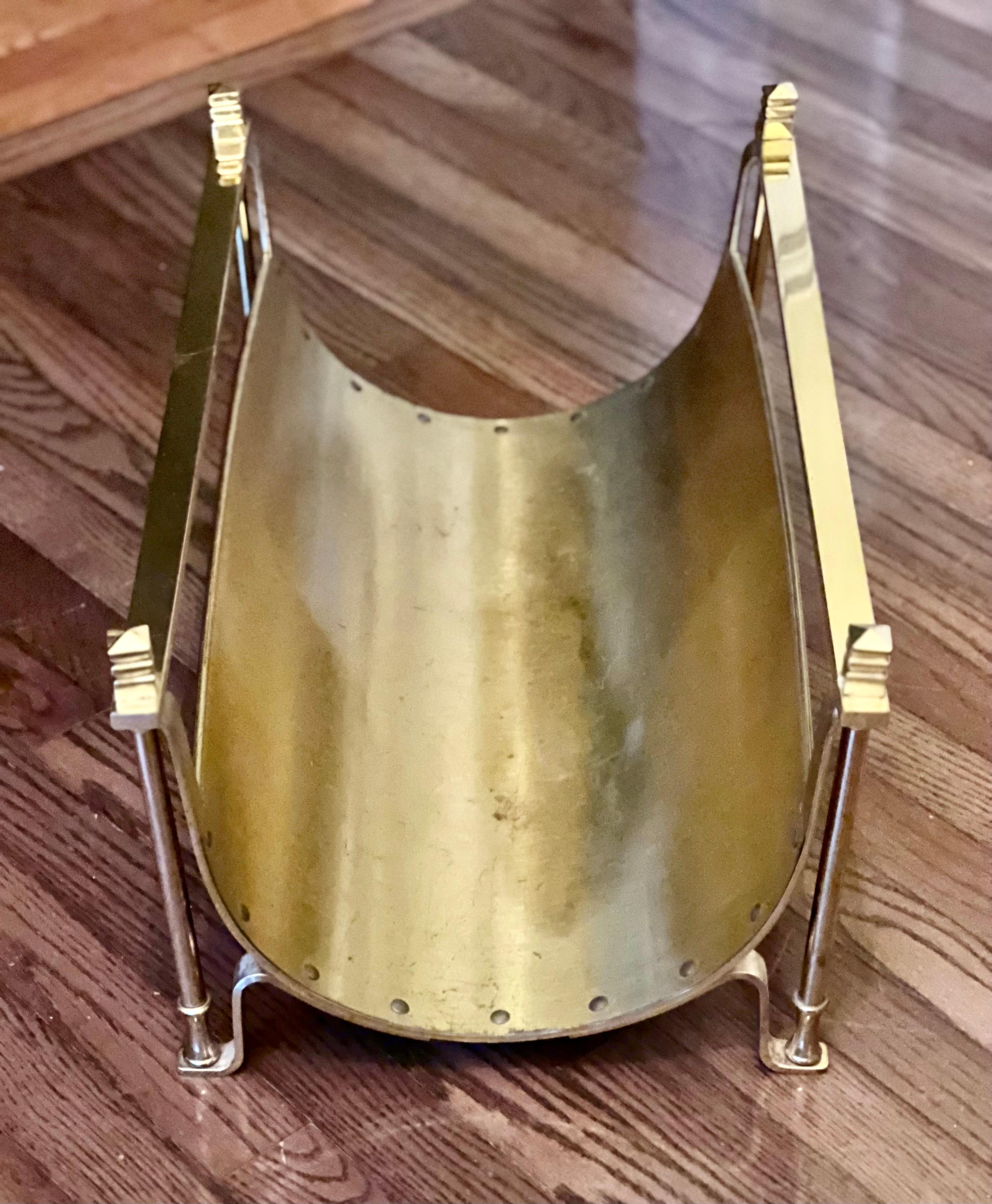 vintage brass log holder