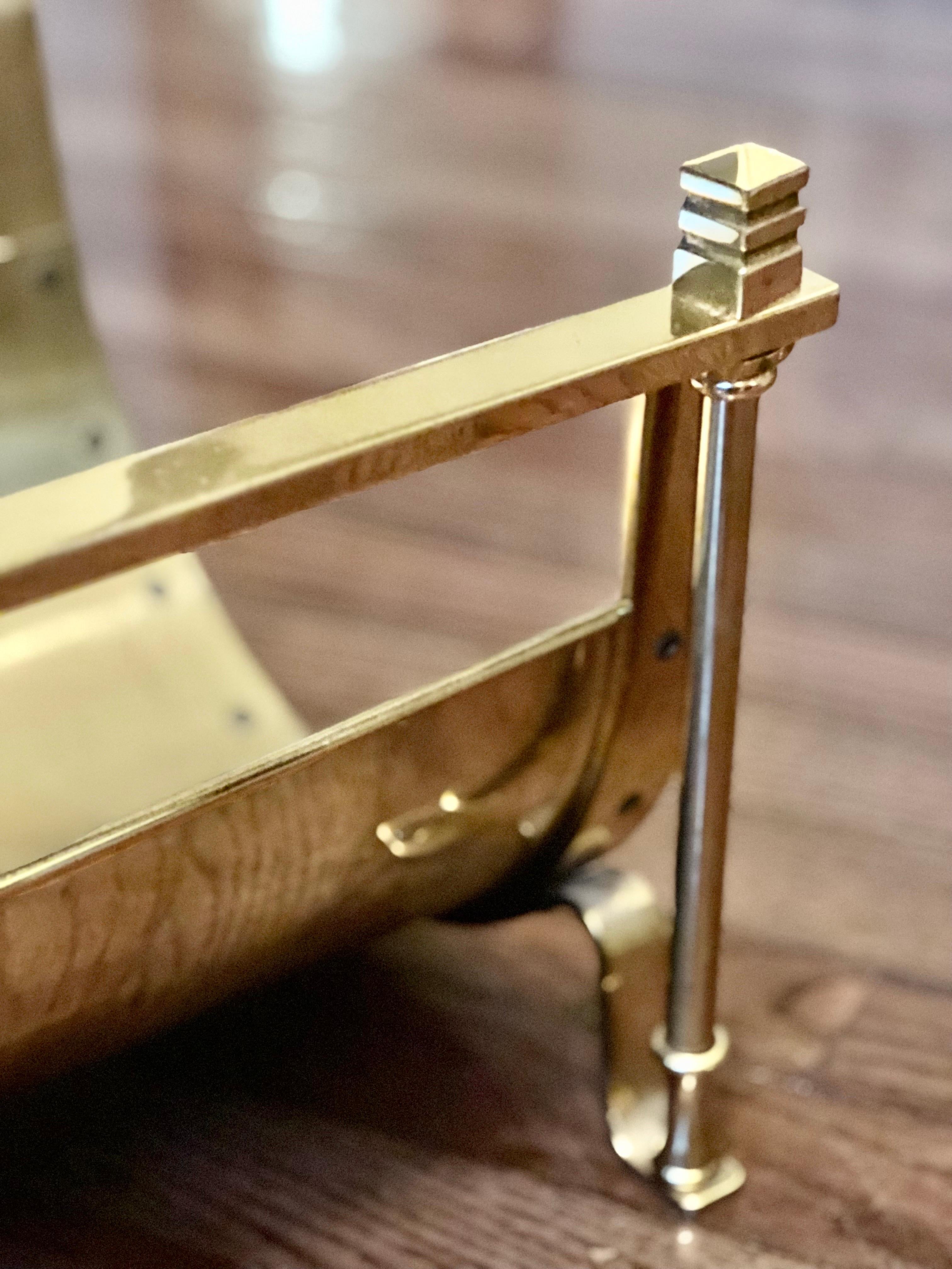 vintage brass firewood holder