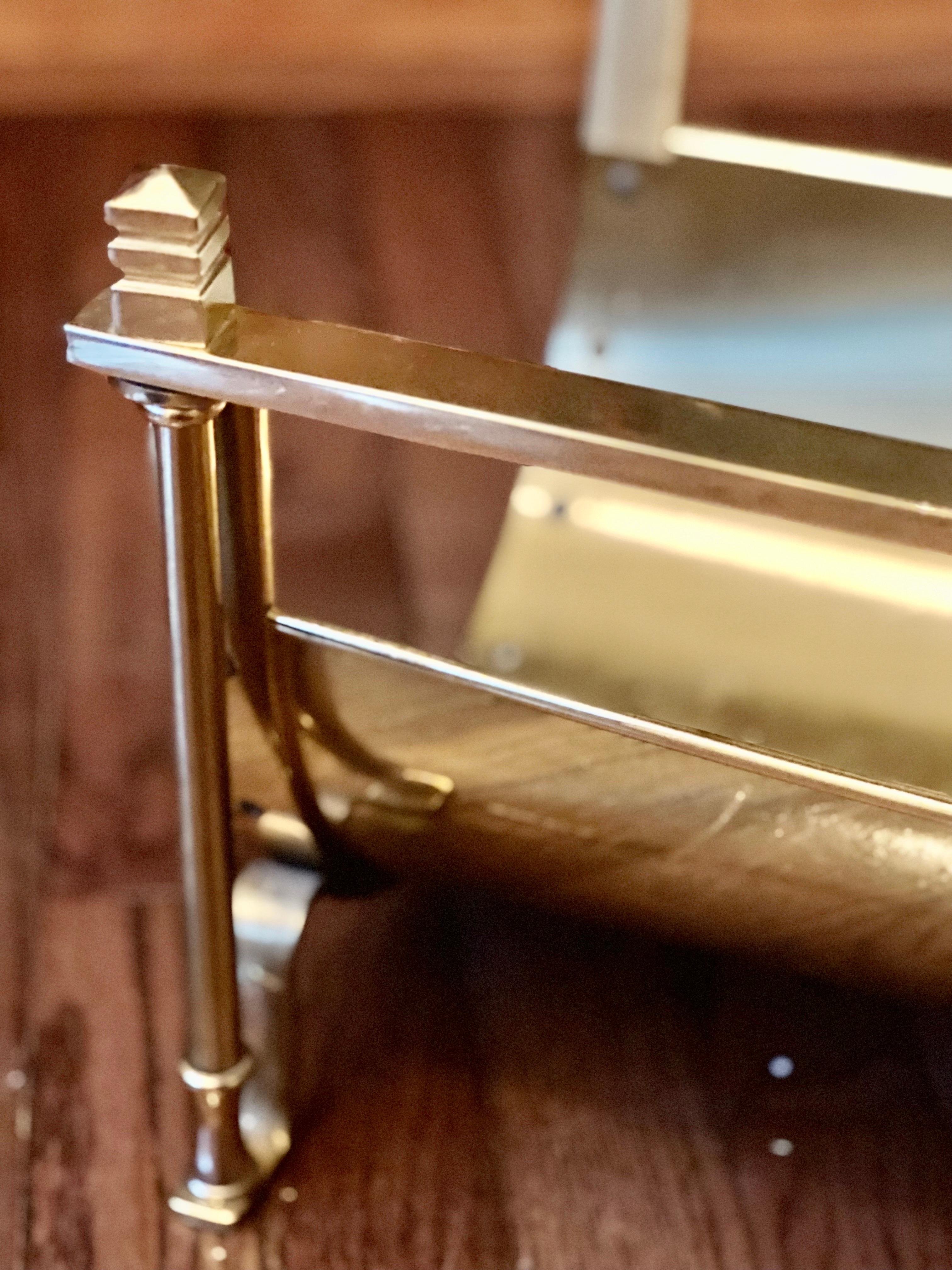 Unknown Mid-Century Jansen Style Solid Brass Footed Log Holder