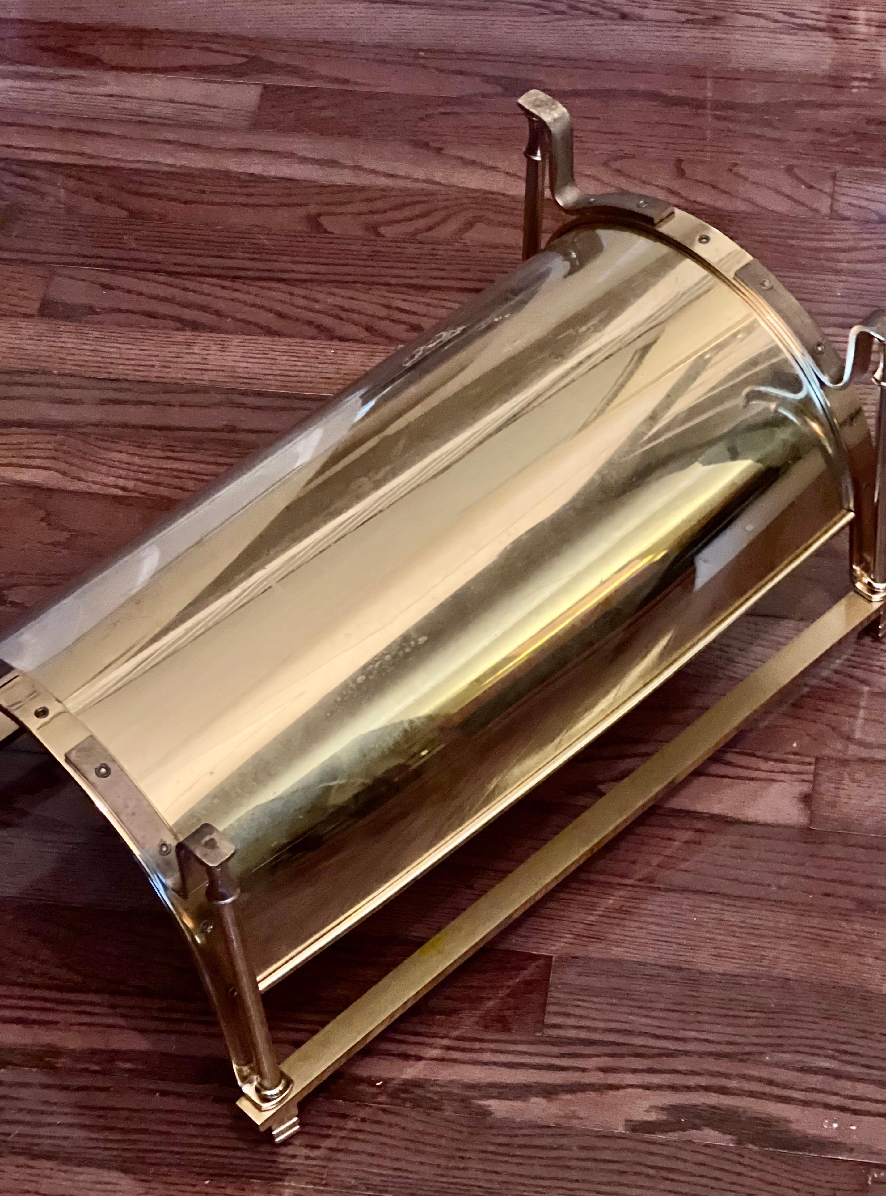 20th Century Mid-Century Jansen Style Solid Brass Footed Log Holder