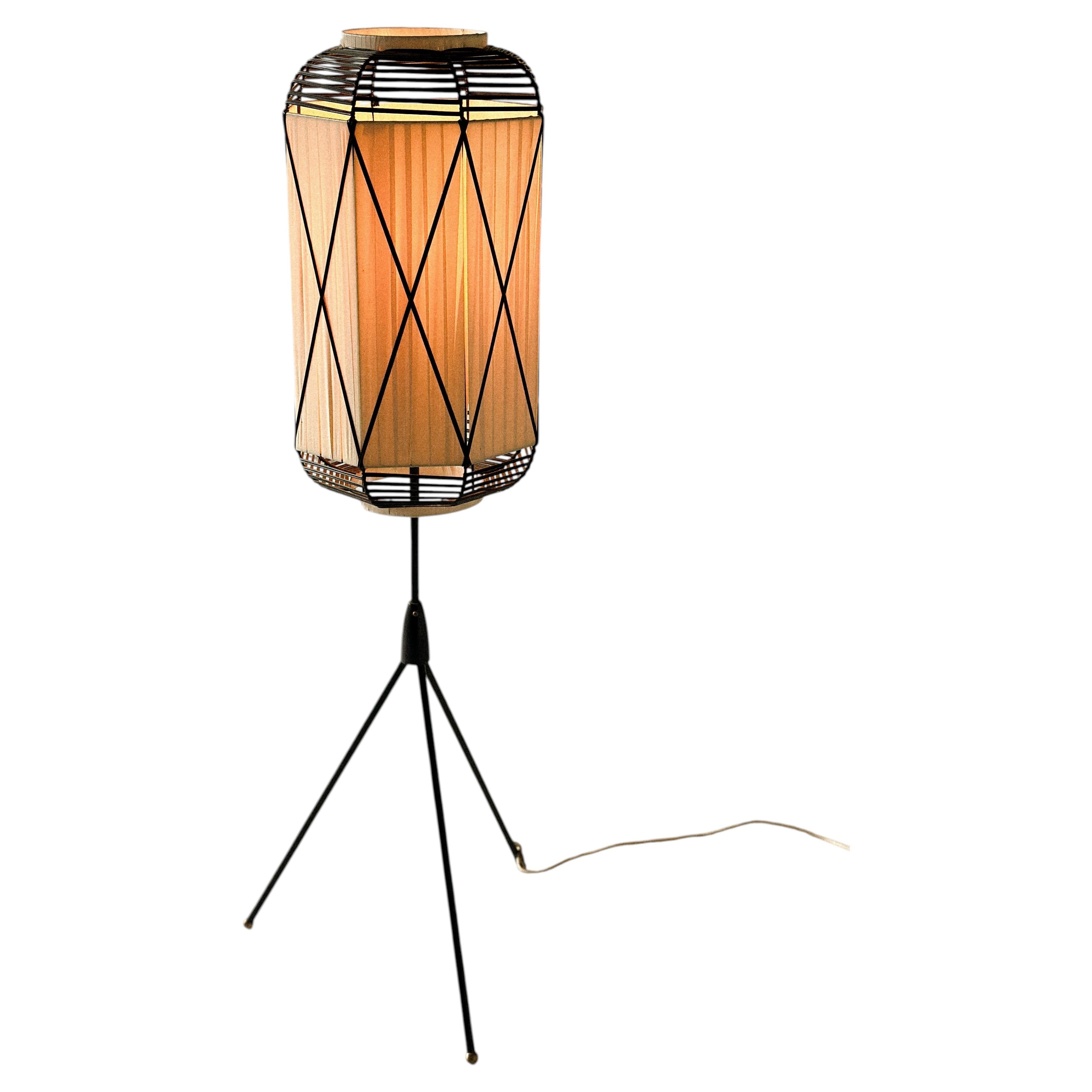 Mid-Century Japandi Lantern Style, Floor Lamp, Scandinavia, c. 1950s