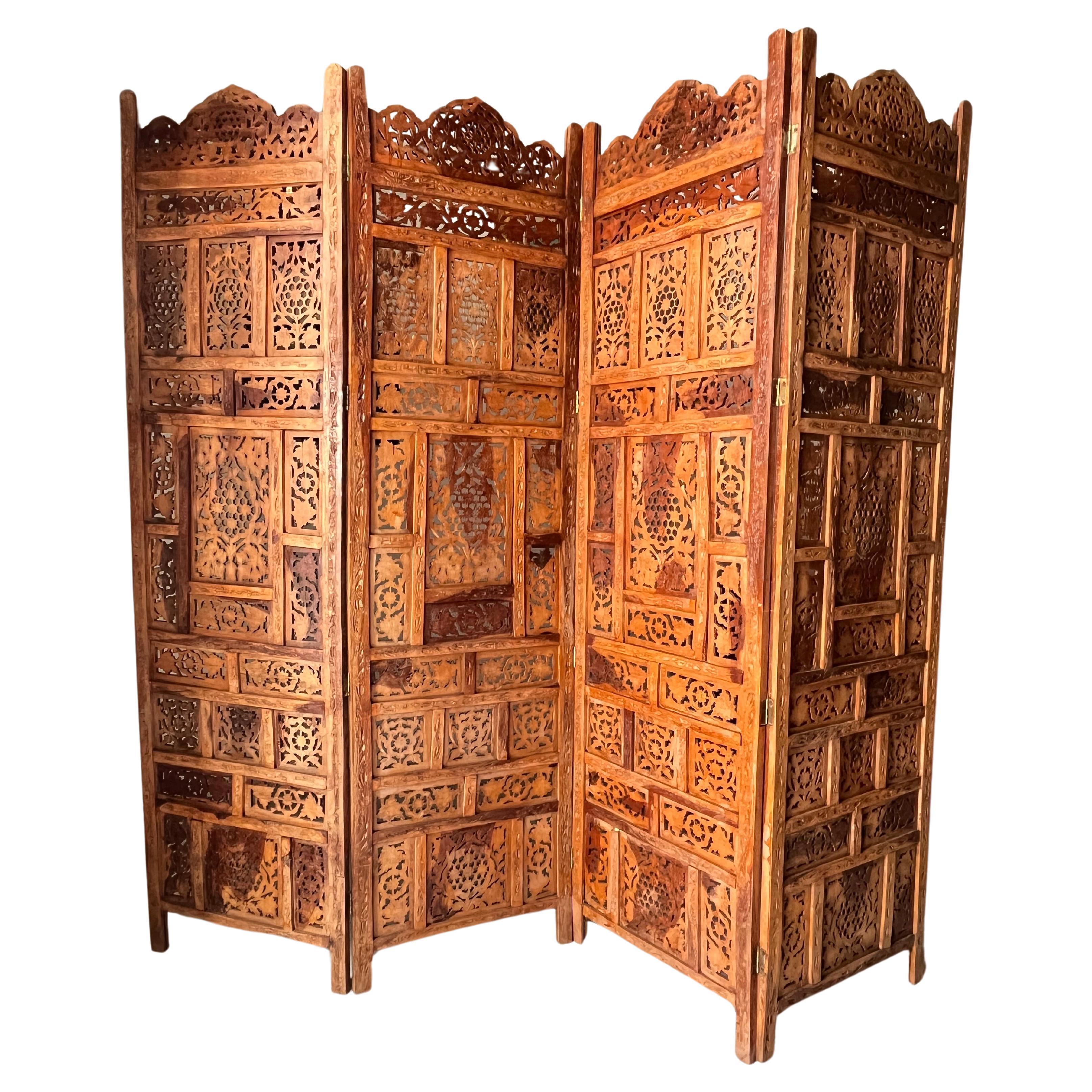 Mid-Century Japanese 4-Panel Folding Room Divider/Separè  1940s