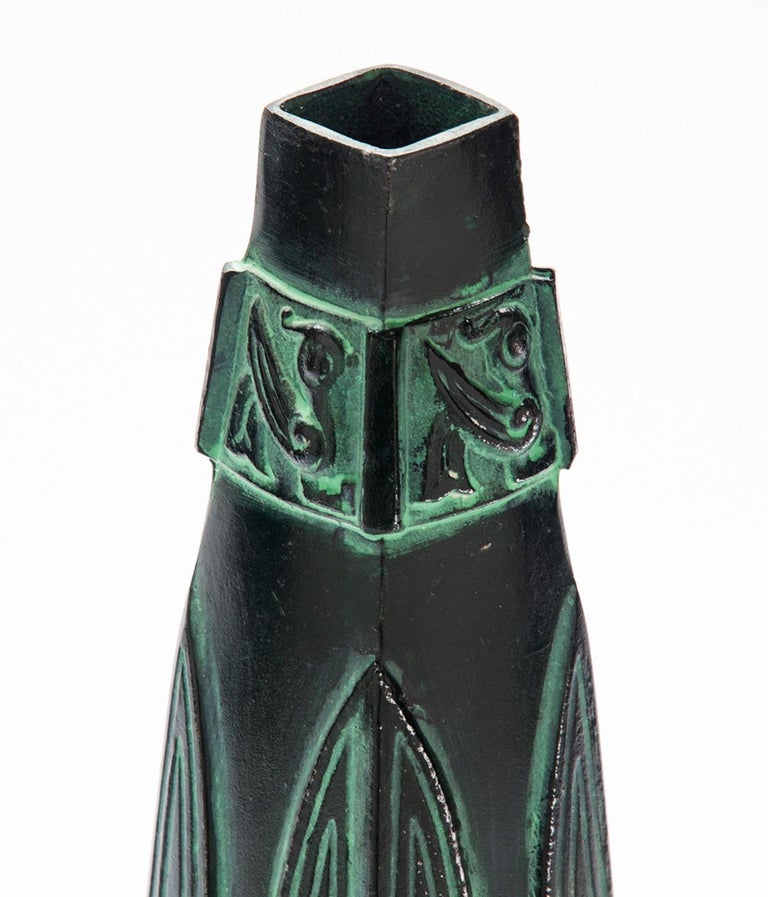 Mid Century Japanese Bronze Ikebana Bud Vase For Sale at 1stDibs