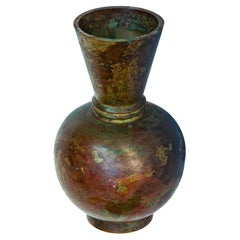 Vaso in bronzo giapponese di metà secolo con collo a fascia