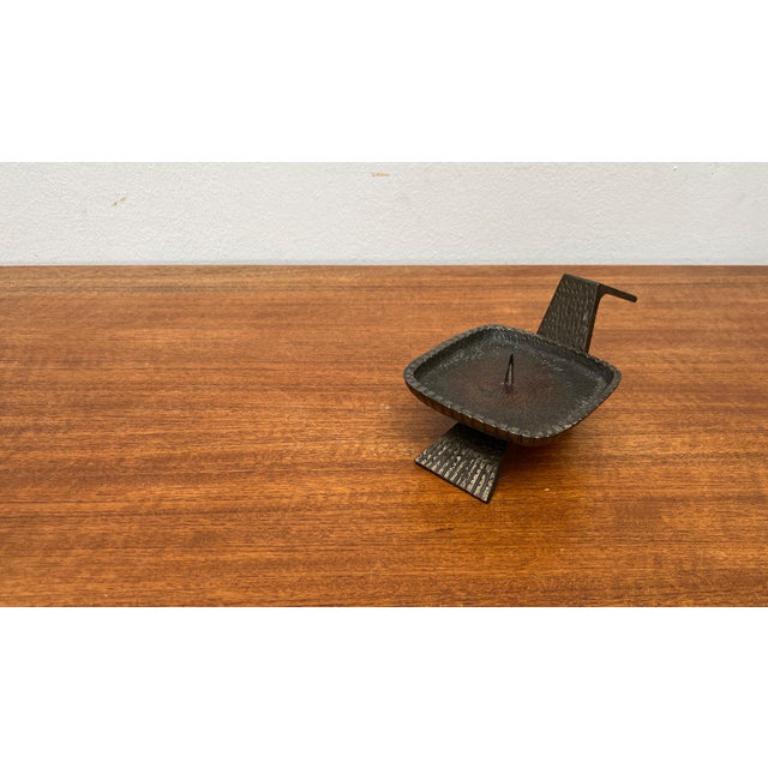 Mid-Century Japanese Brutalist Bronze Candleholder for Beva, 1960s, in Very Good conditions. Designed 1960 to 1969 This piece has an attribution mark.

Additional information:
Materials: Metal
Style: Brutalist, Mid-Century Modern
Country of Origin: