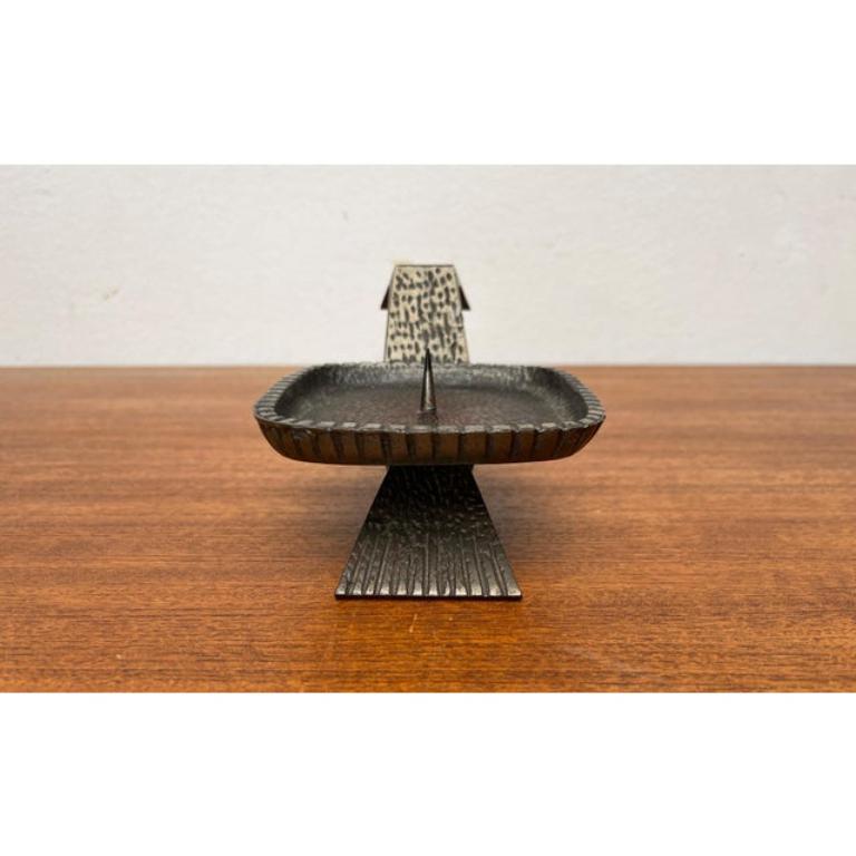 Mid-Century Modern Mid-Century Japanese Brutalist Bronze Candleholder for Beva, 1960s For Sale
