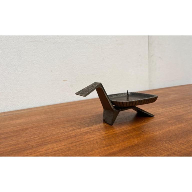 Metal Mid-Century Japanese Brutalist Bronze Candleholder for Beva, 1960s For Sale