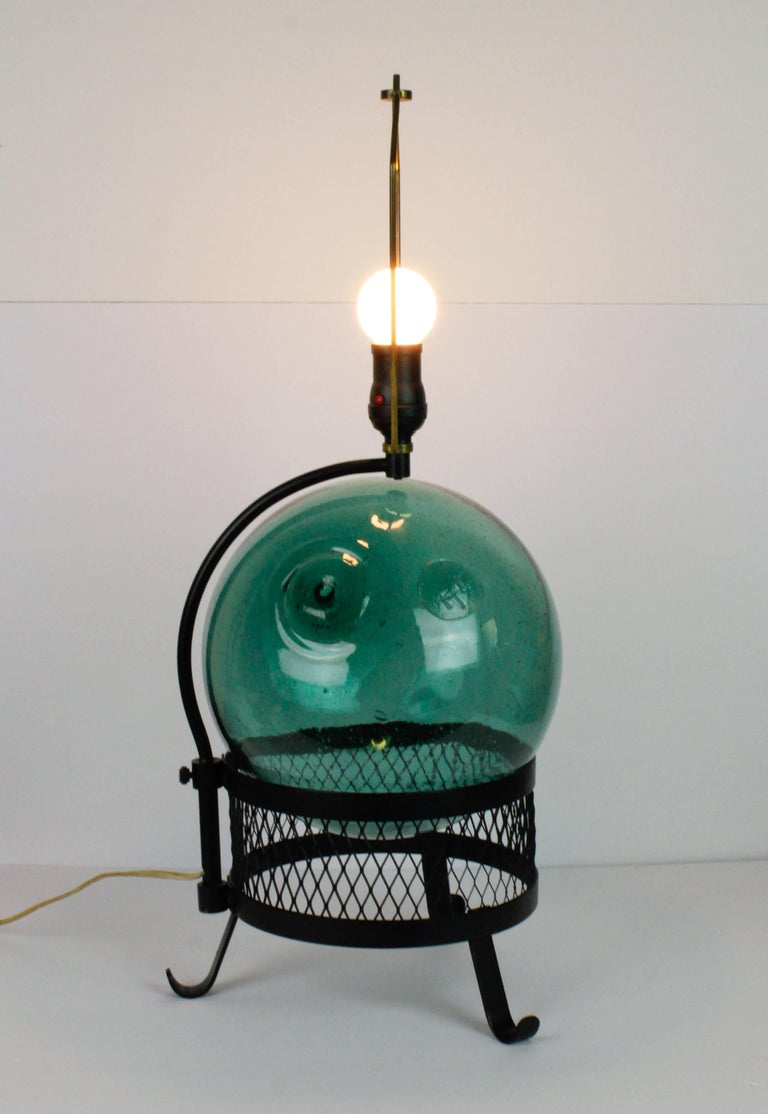 Midcentury Japanese Fishing Float Lamp For Sale at 1stDibs