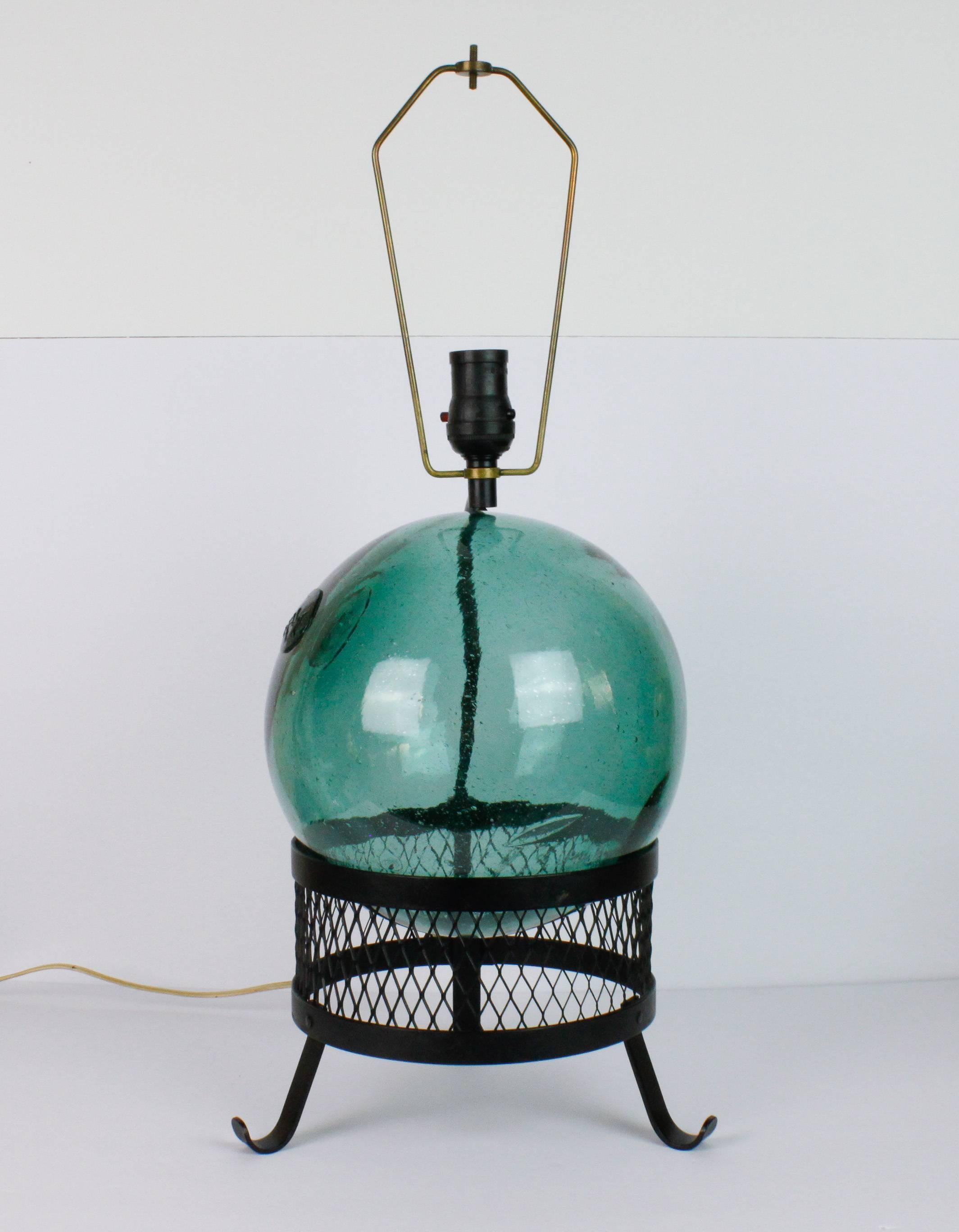 Mid-Century Modern Midcentury Japanese Fishing Float Lamp For Sale