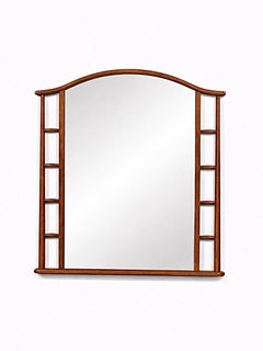 Mid-Century Japanese Inspired Modern Arched Wall Mirror