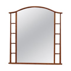 Mid-Century Japanese Inspired Modern Arched Wall Mirror