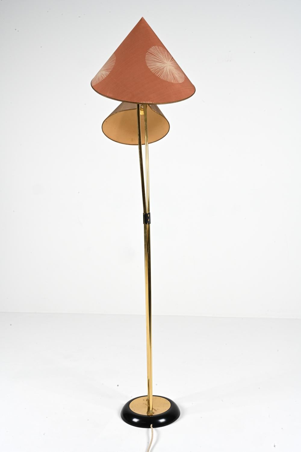 Mid-Century Japanese-Inspired Two Light Floor Lamp in the Style of Stilnovo For Sale 7