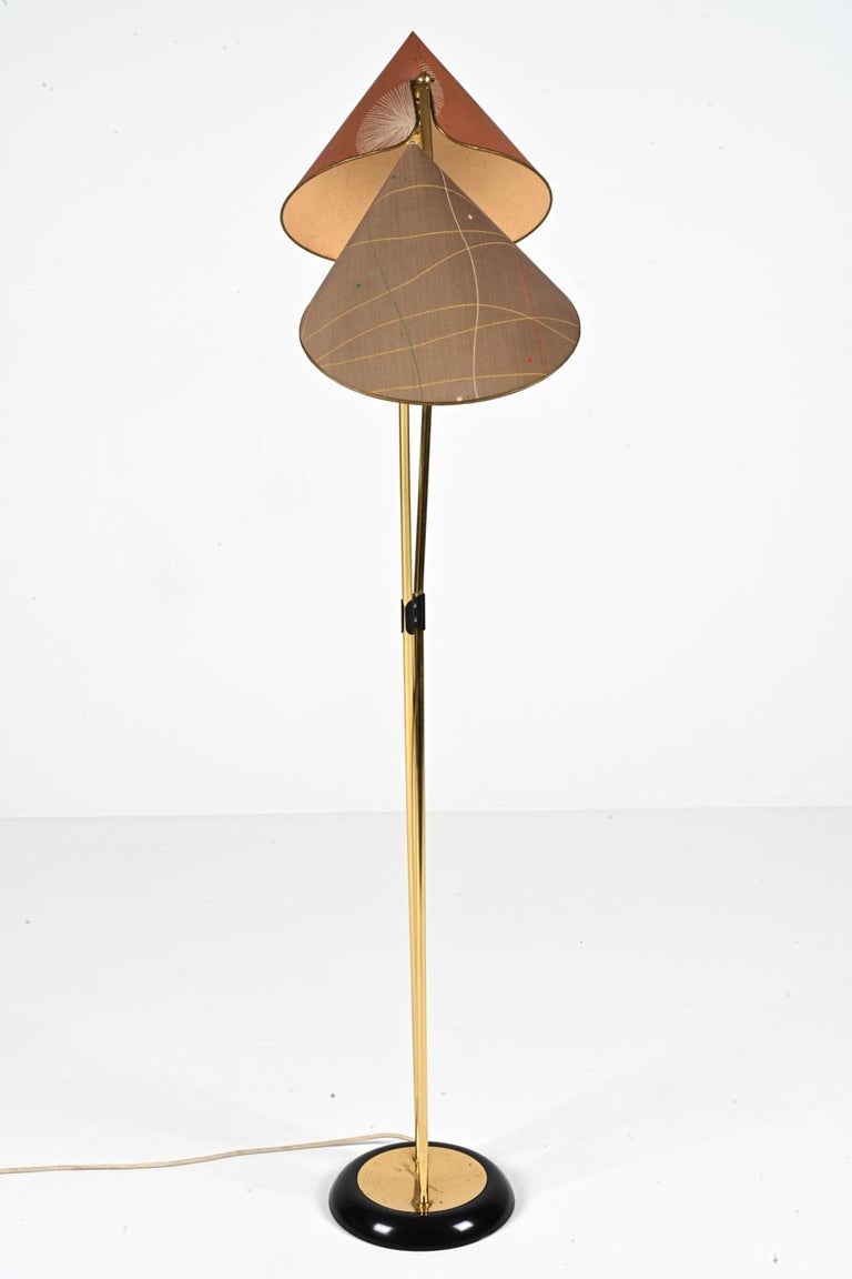 Mid-Century Japanese-Inspired Two Light Floor Lamp in the Style of Stilnovo  at 1stDibs, image size:768x1152