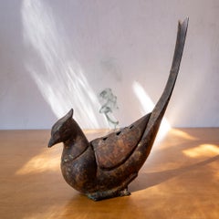 Mid Century Japanese Iron Bird Incense Burner