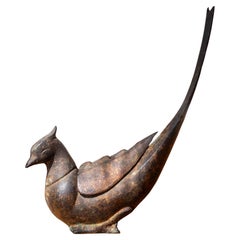 Mid Century Japanese Iron Bird Incense Burner