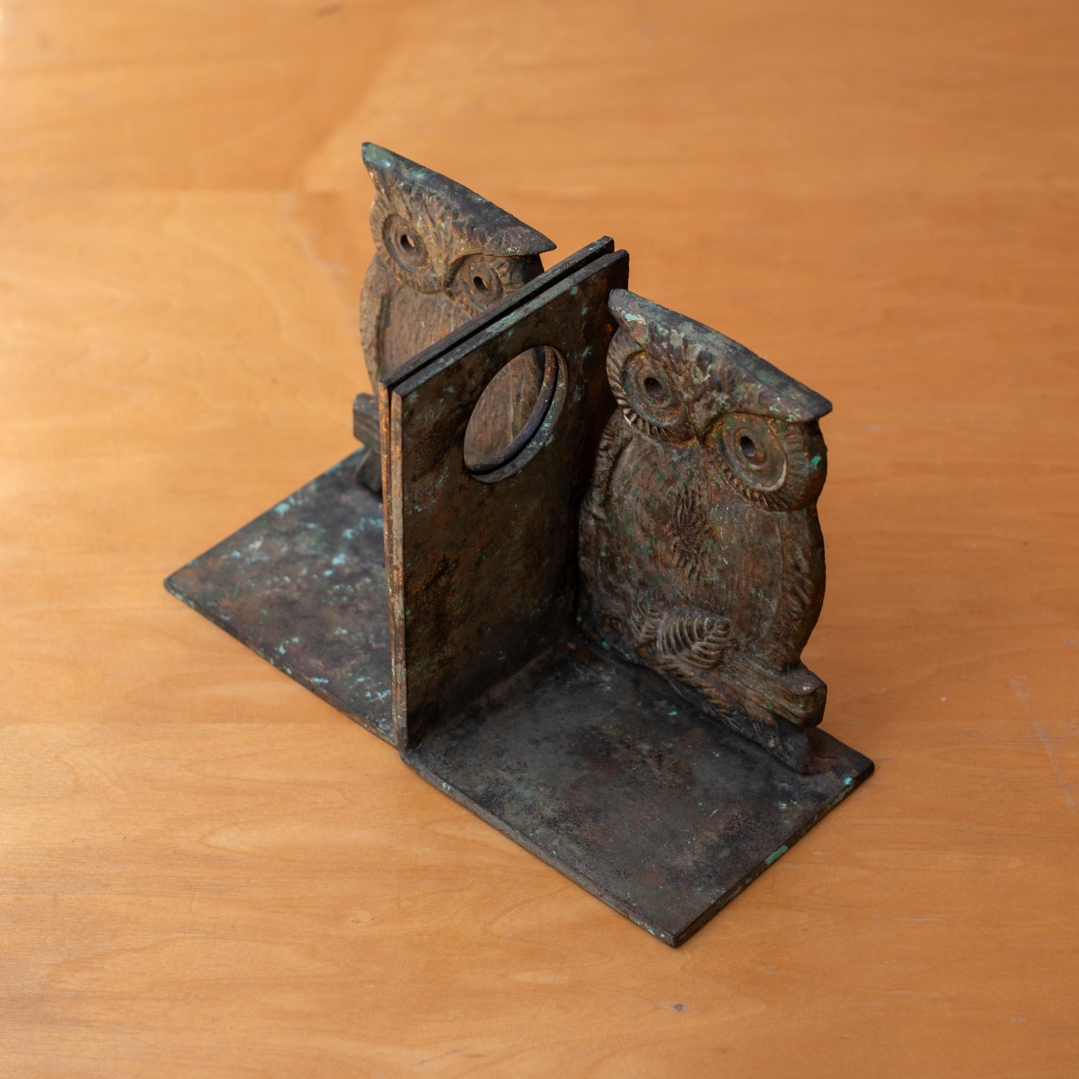 Mid-Century Japanese Iron Owl Bookends 5