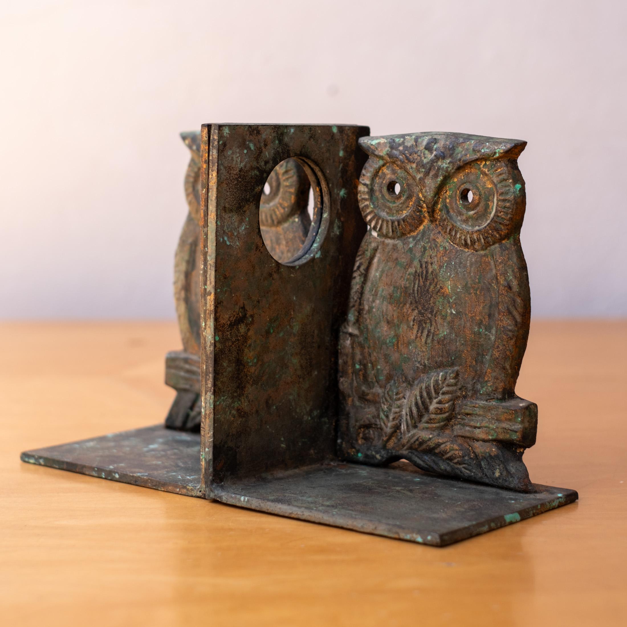 Mid-20th Century Mid-Century Japanese Iron Owl Bookends