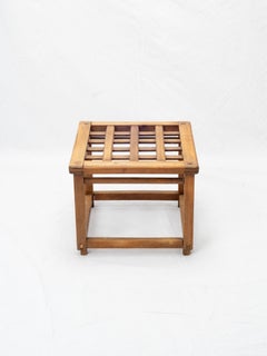 Mid-Century Japanese Latticed Wood Kotatsu Side Coffee Table