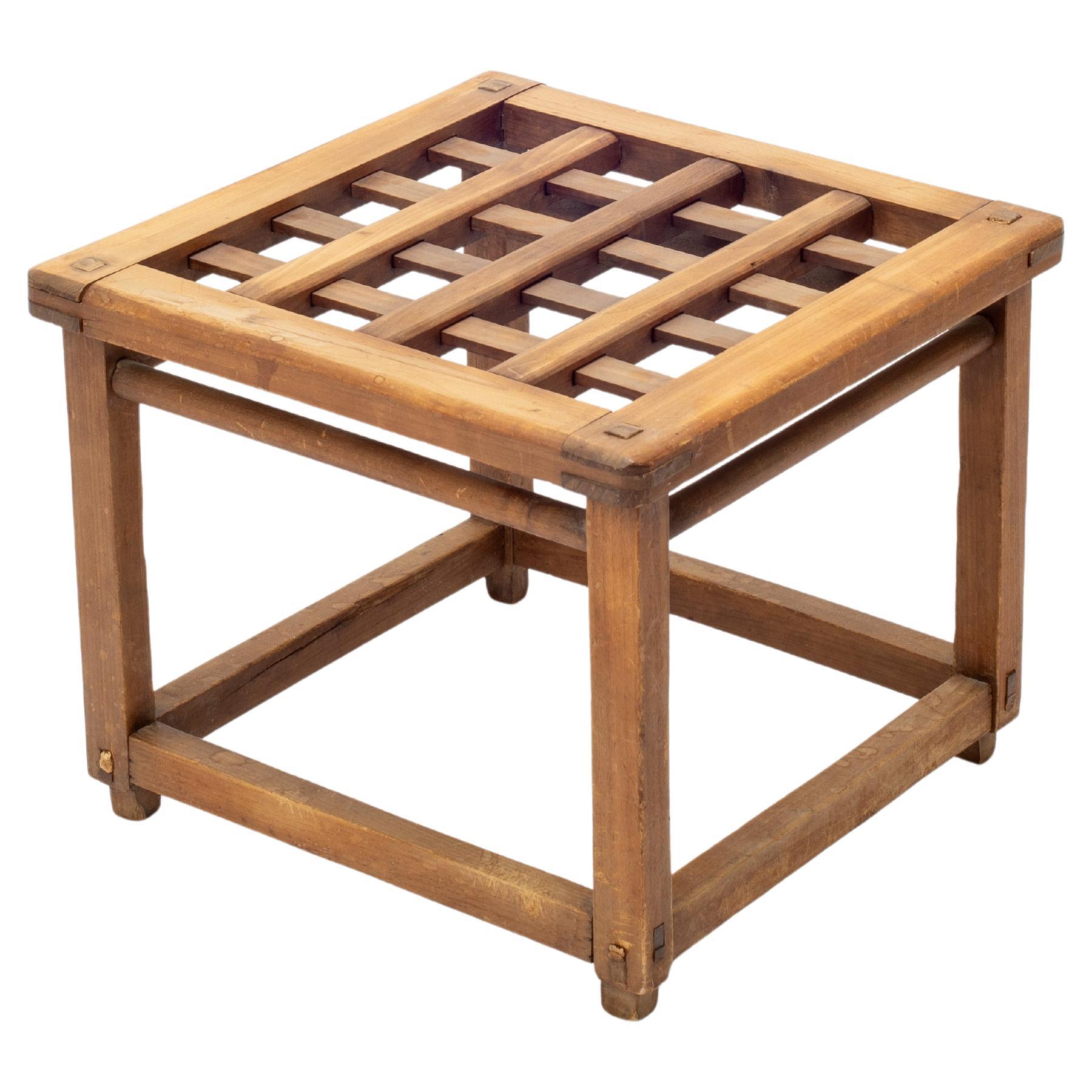 Japanischer Kotatsu-Beistelltisch aus gebeiztem Holz, Kotatsu, Mitte des Jahrhunderts