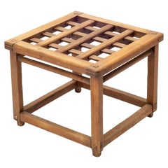 Mid-Century Japanese Latticed Wood Kotatsu Side Coffee Table