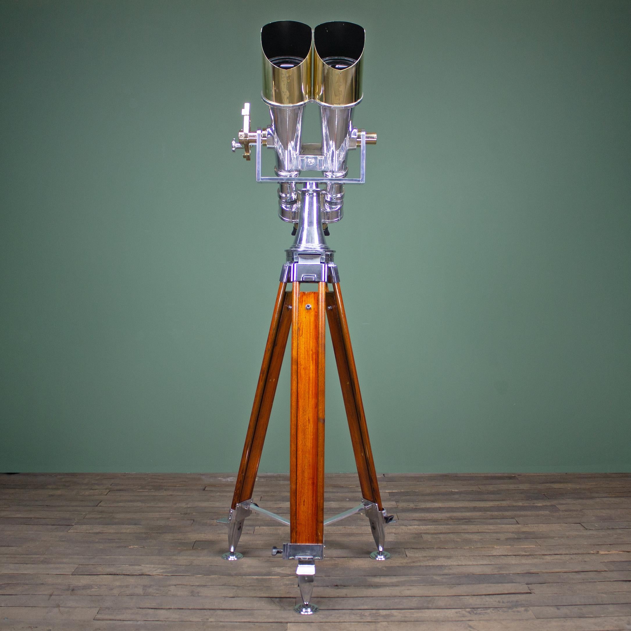 Mid Century Japanese Nikon 20 x 120 Big Eye Military Binoculars & Tripod 9