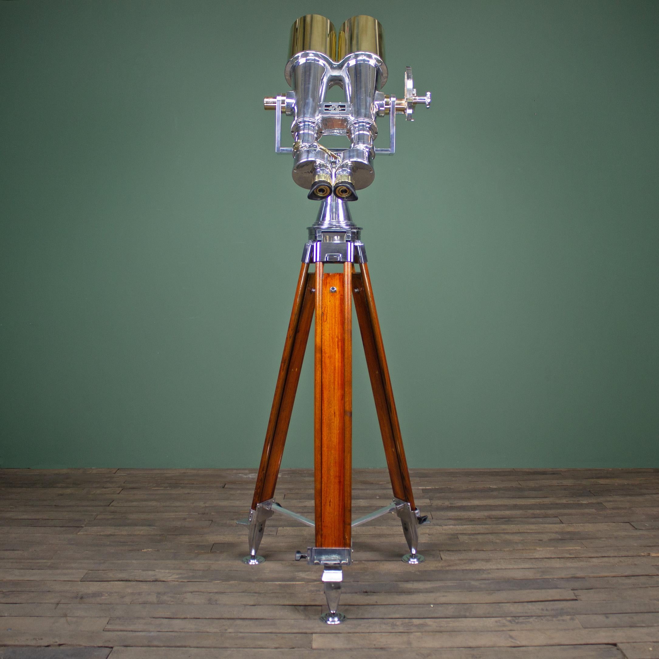 Mid-20th Century Mid Century Japanese Nikon 20 x 120 Big Eye Military Binoculars & Tripod