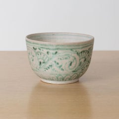 Mid-Century Japanese Oribe Style Chawan Bowl, 1950s