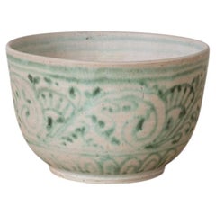 Mid-Century Japanese Oribe Style Chawan Bowl, 1950s