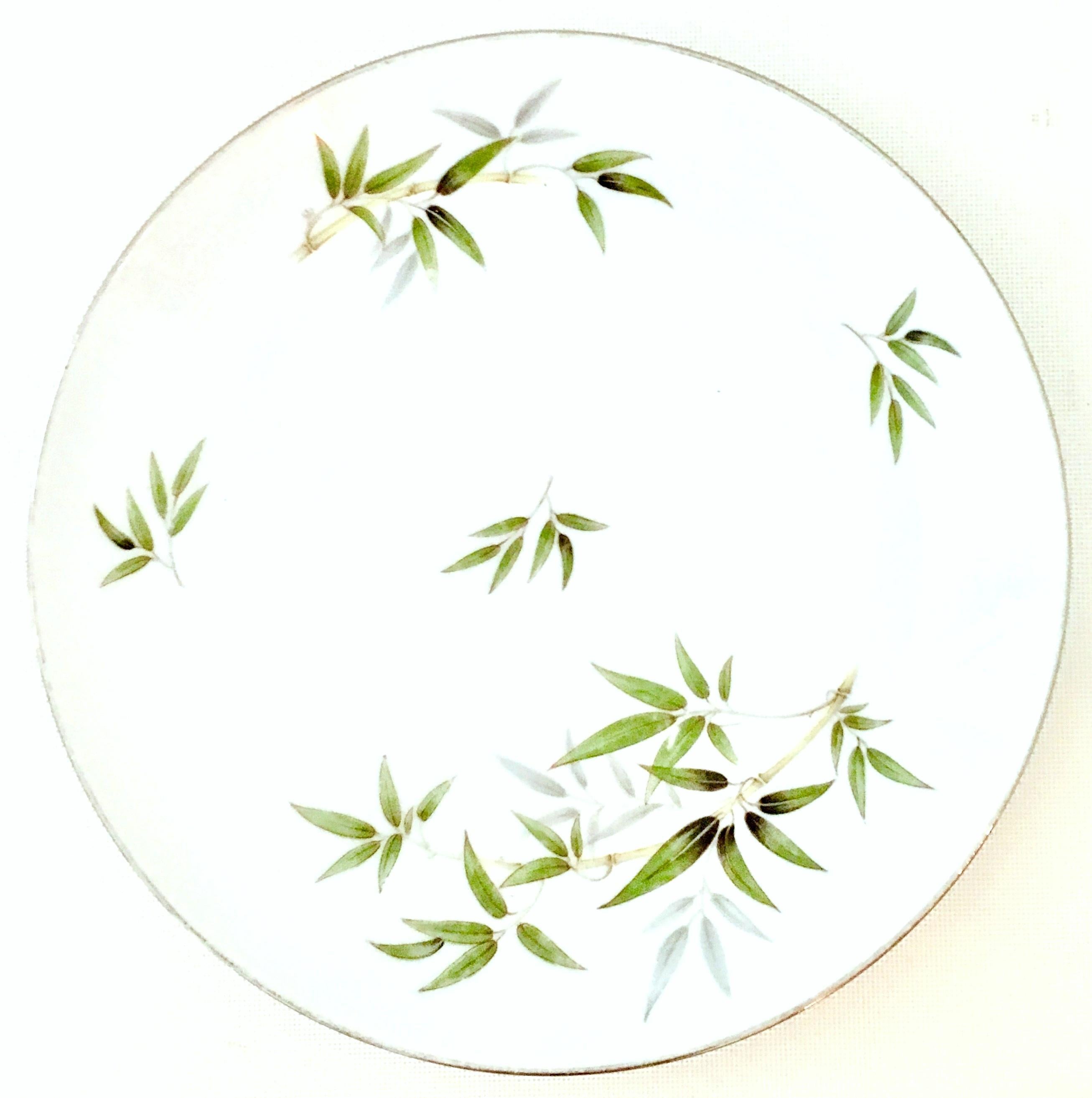 Mid-Century Modern Japanese hand painted porcelain and platinum dinnerware 