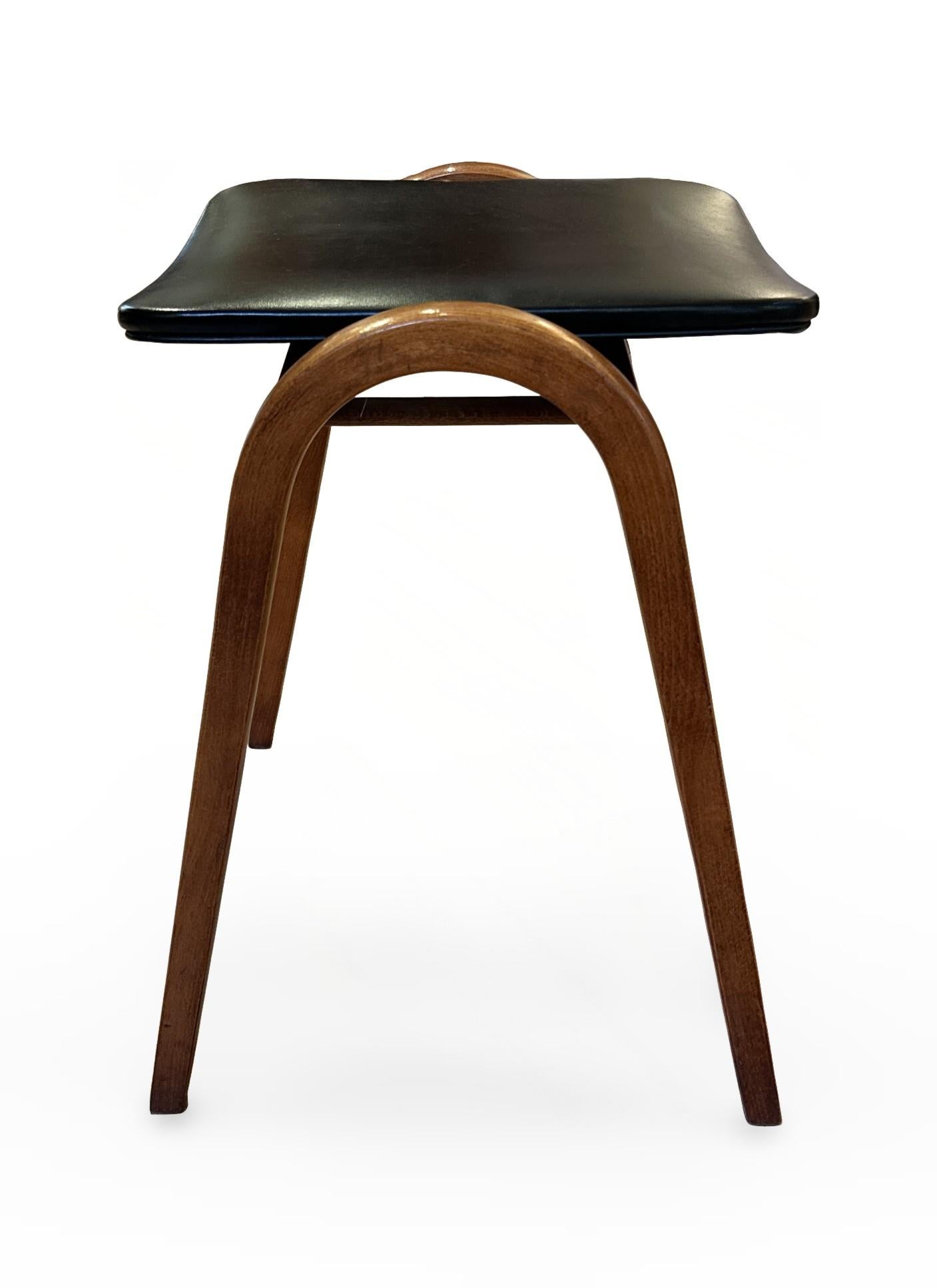 Mid-Century Japanese Stacking Bentwood Architect Stool by Isamu Kenmochi for Aki In Good Condition In Sacramento, CA
