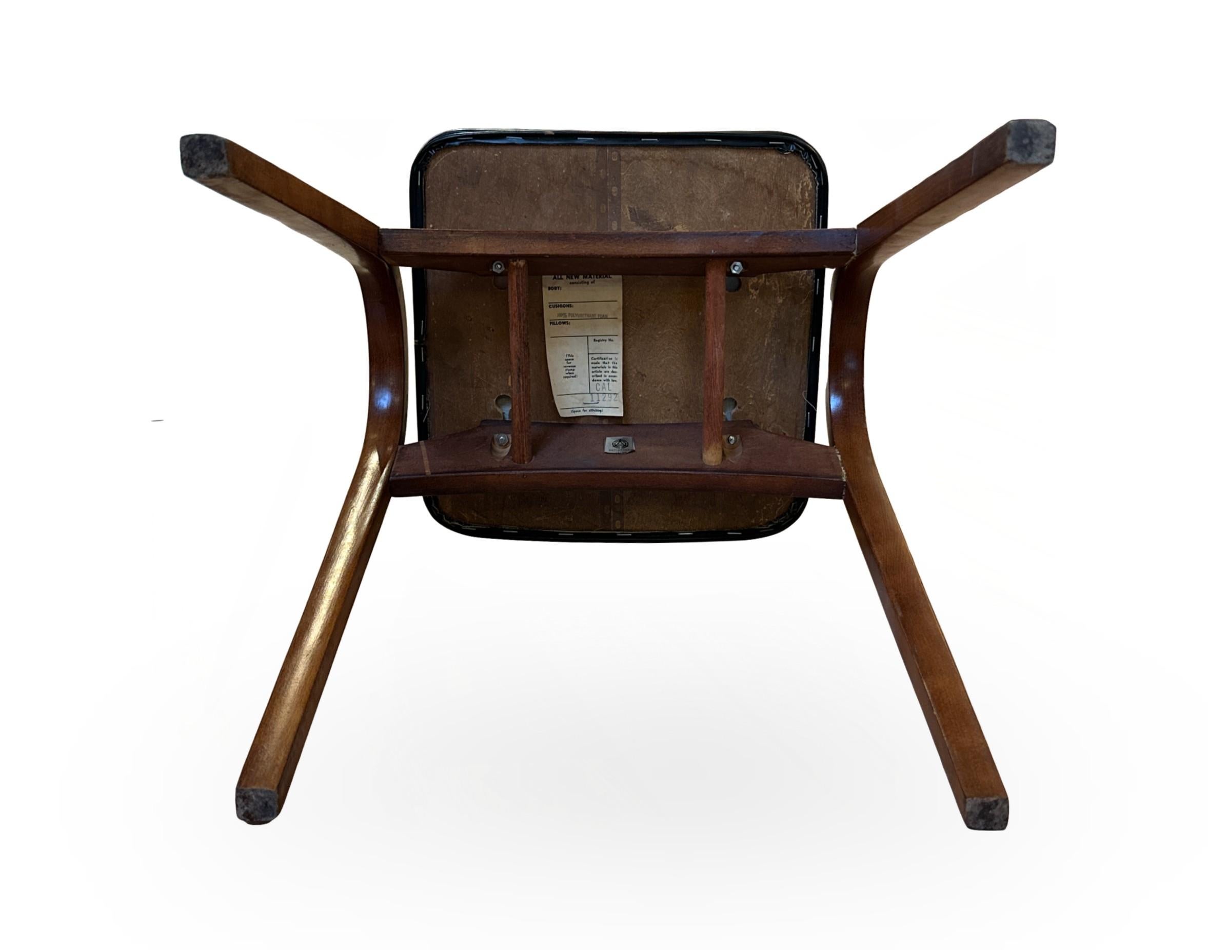 Faux Leather Mid-Century Japanese Stacking Bentwood Architect Stool by Isamu Kenmochi for Aki