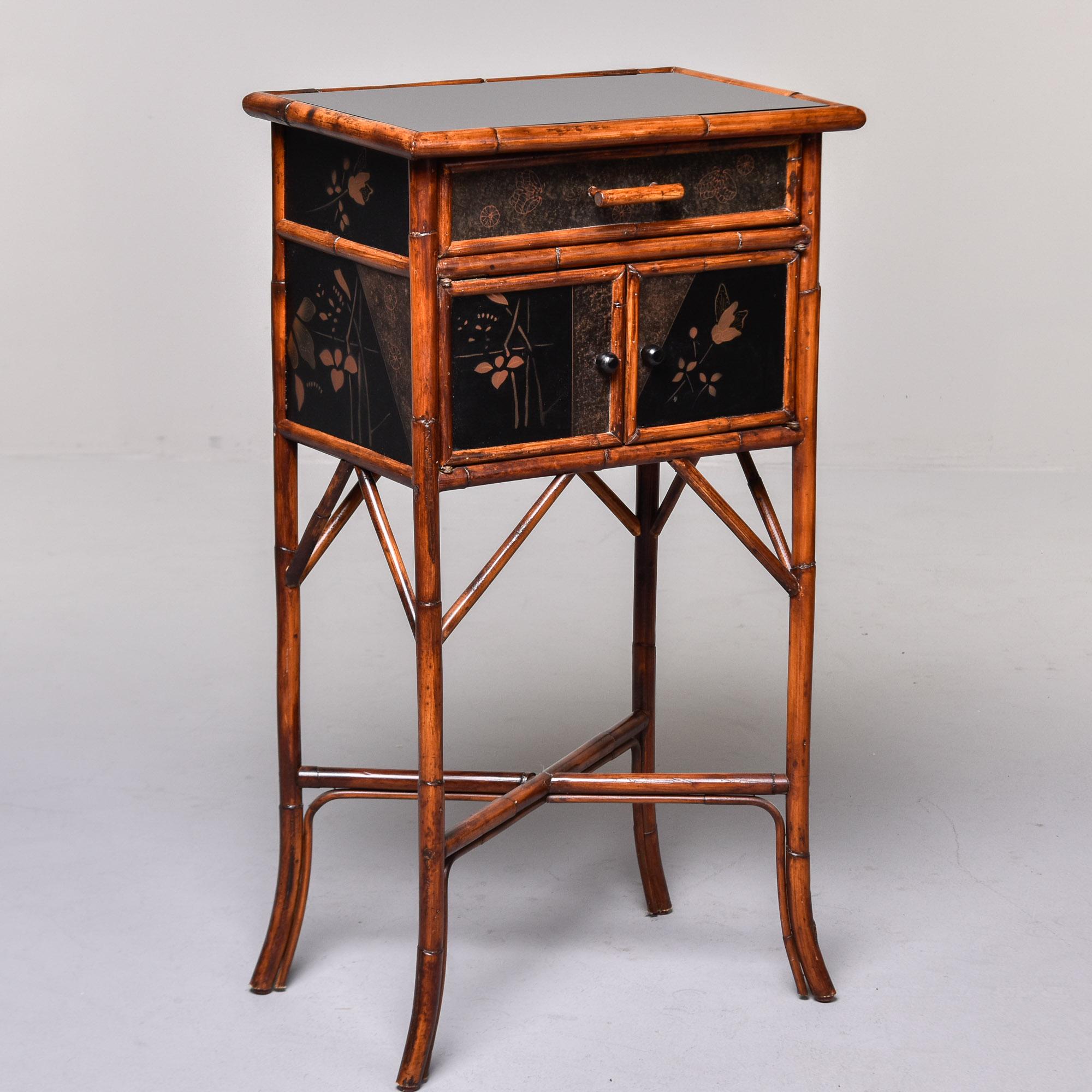 Mid Century Japanese Style Bamboo Framed Side Cabinet 4