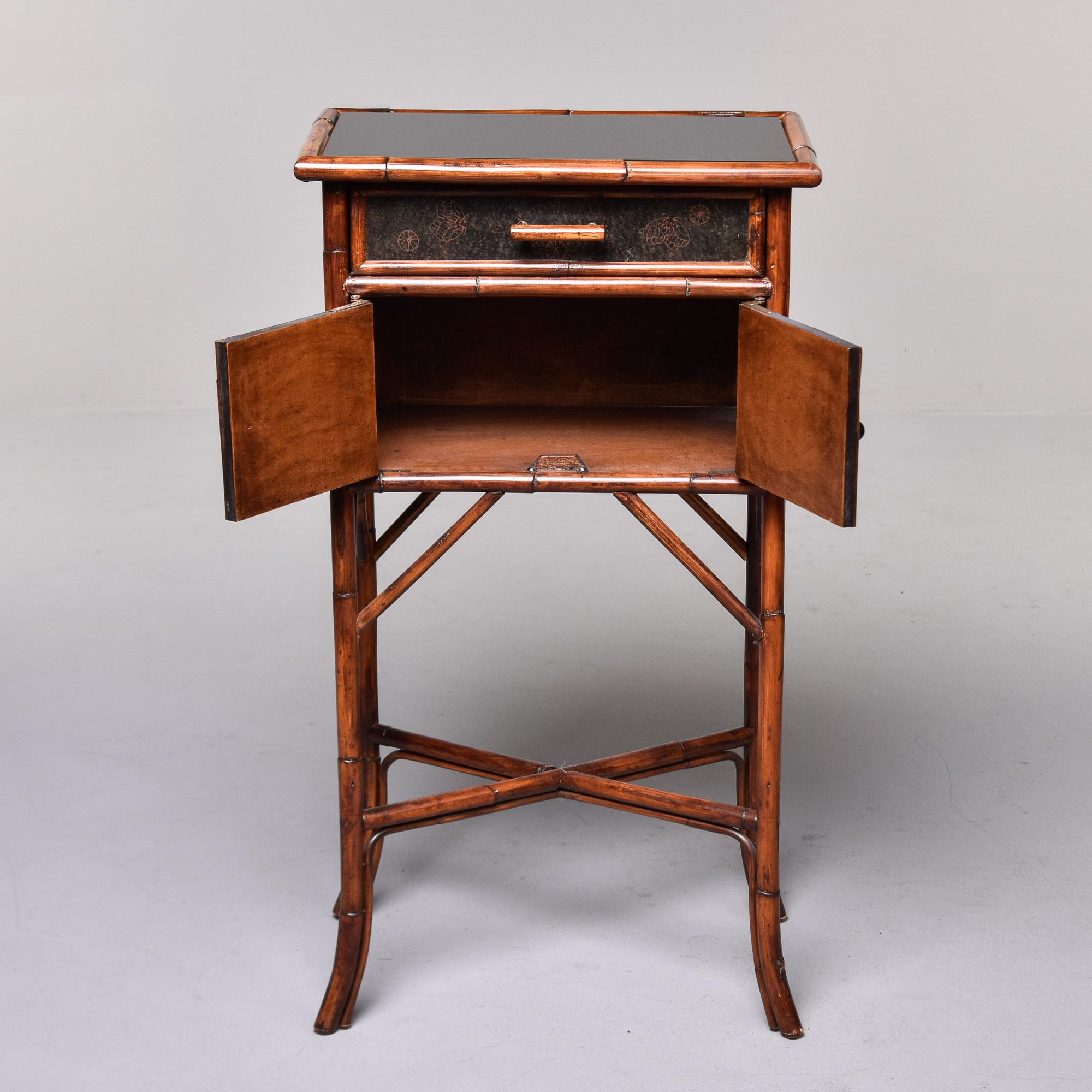 American Mid Century Japanese Style Bamboo Framed Side Cabinet
