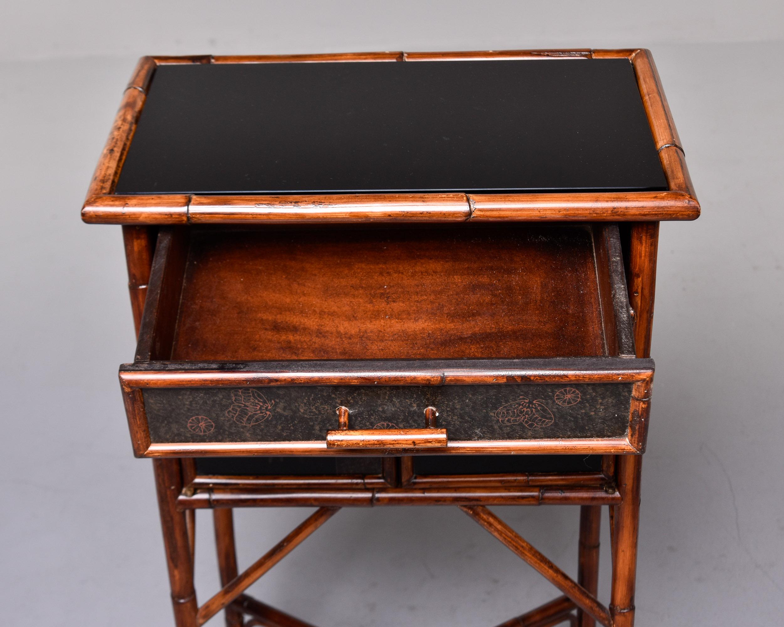 Mid Century Japanese Style Bamboo Framed Side Cabinet In Good Condition In Troy, MI