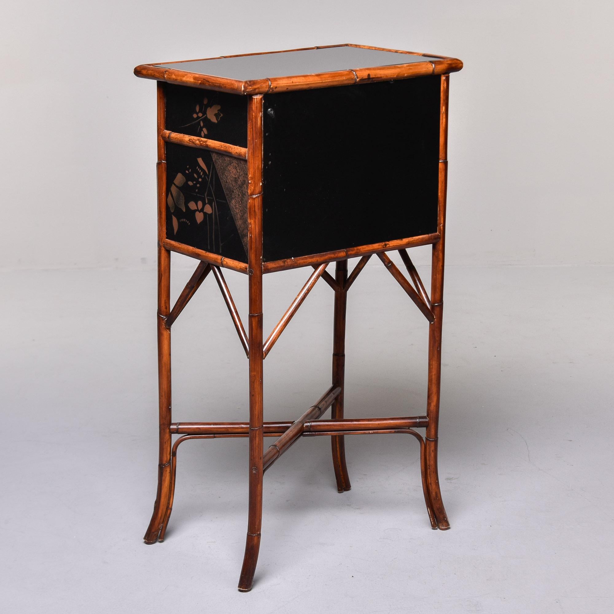 Mid Century Japanese Style Bamboo Framed Side Cabinet 2