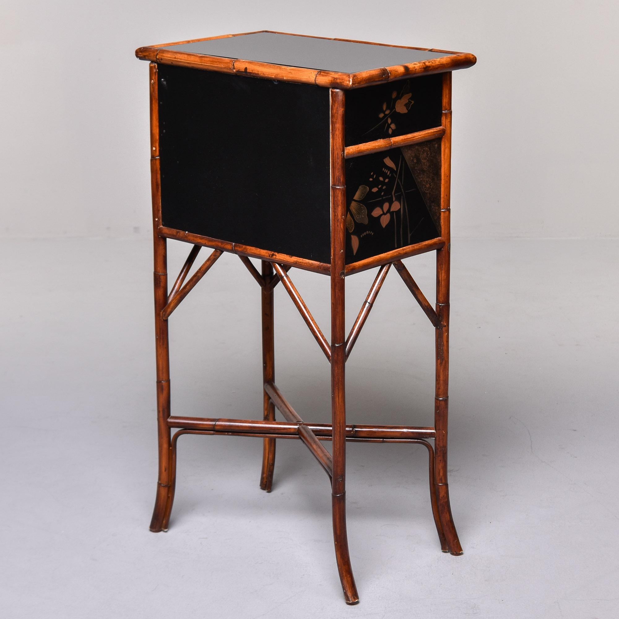 Mid Century Japanese Style Bamboo Framed Side Cabinet 3