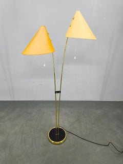 Mid Century Japanese Style Brass Floor Lamp, 1960s