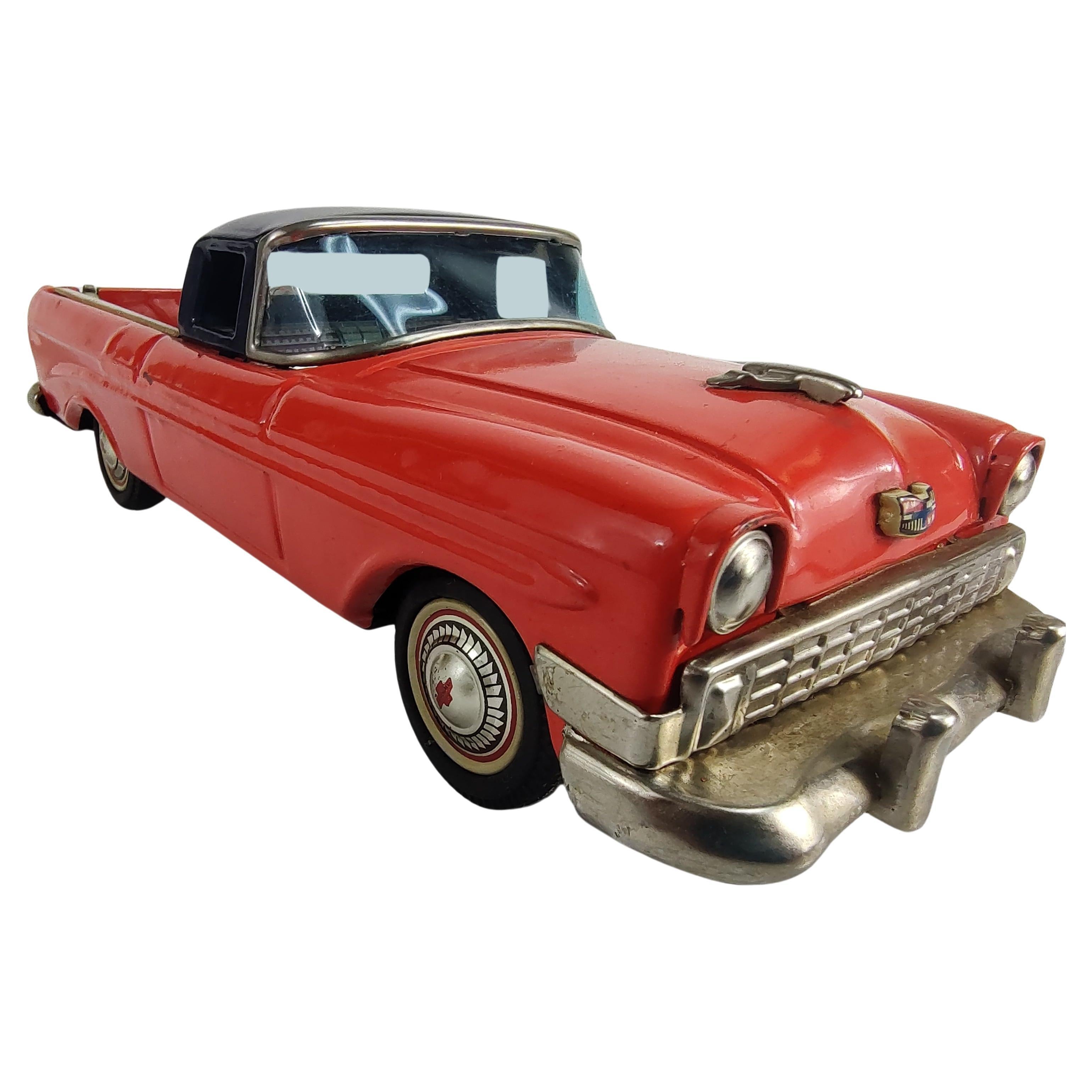 Mid Century Japanese Tin Litho Friction Toy Car Chevrolet El Camino C1956 In Good Condition For Sale In Port Jervis, NY