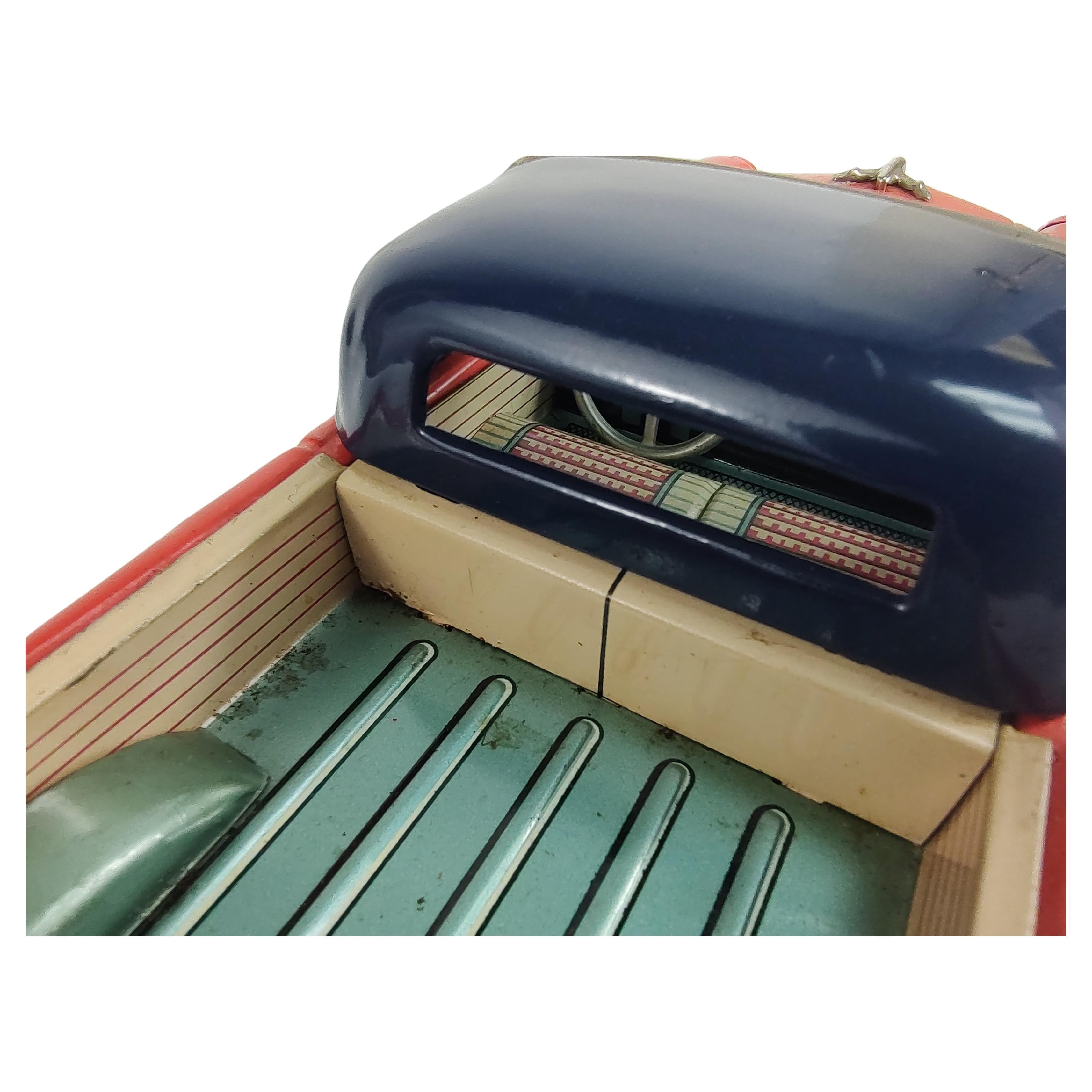 Hand-Crafted Mid Century Japanese Tin Litho Friction Toy Car Chevrolet El Camino C1956 For Sale