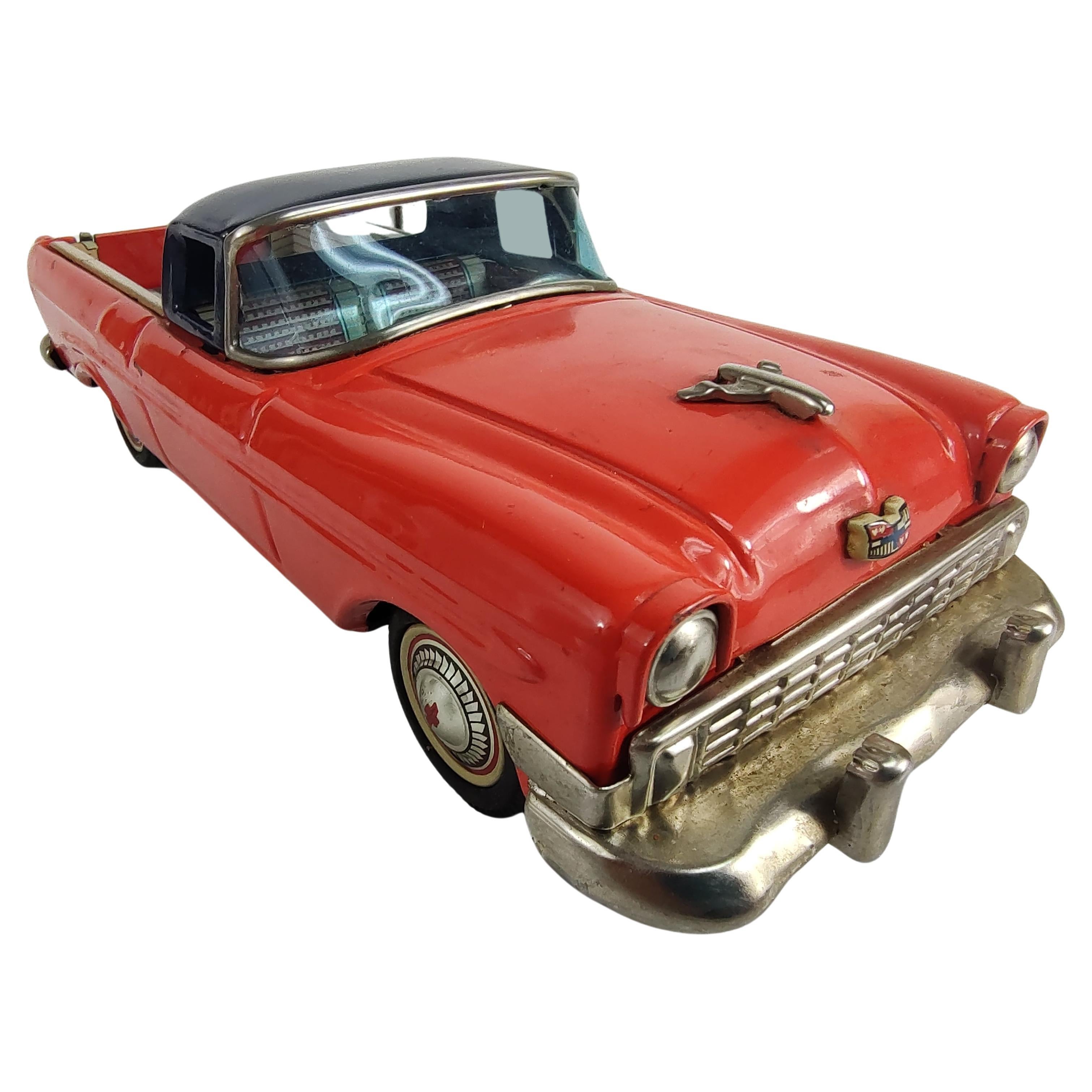Mid Century Japanese Tin Litho Friction Toy Car Chevrolet El Camino C1956 For Sale 2