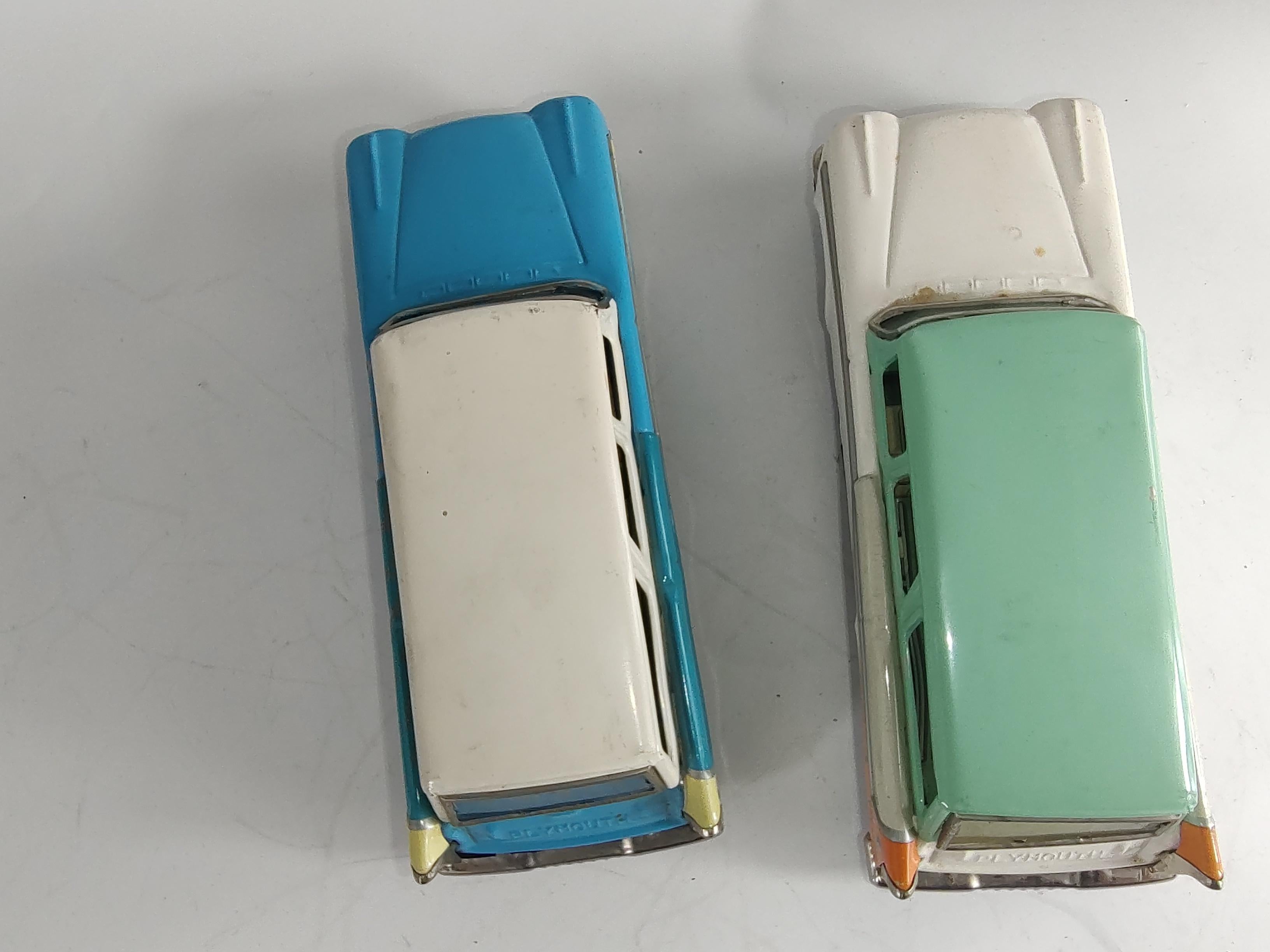 Metal Midcentury Japanese Tin Litho Toy Car by Bandai Plymouth Station Wagon, C 1960